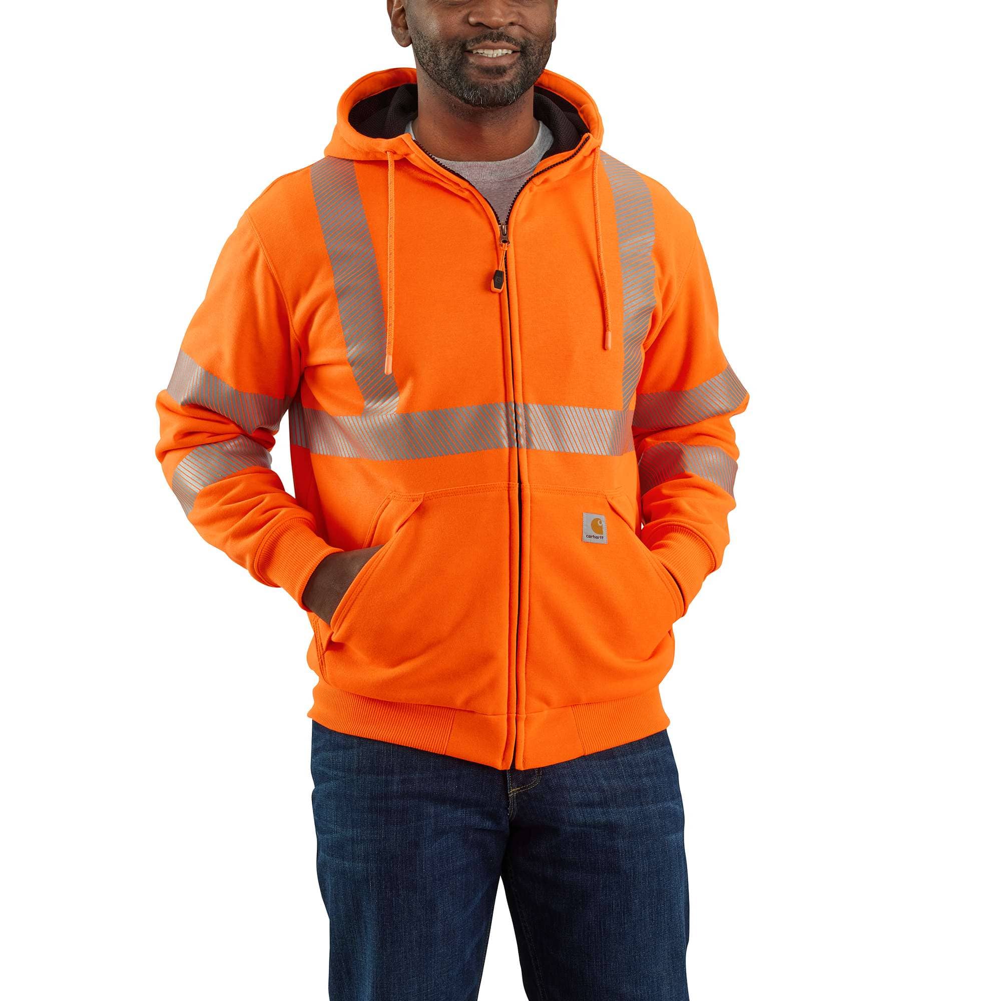 High-Visibility Loose Fit Midweight Thermal-Lined Full-Zip Class 3 Sweatshirt