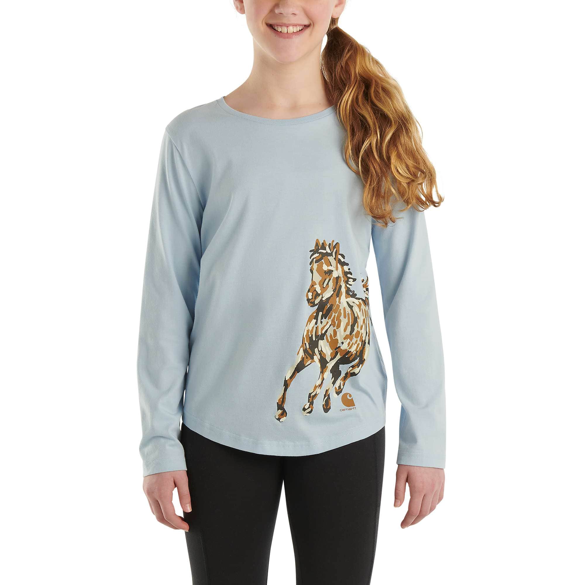 Girls' Long-Sleeve Painted Horse T-Shirt