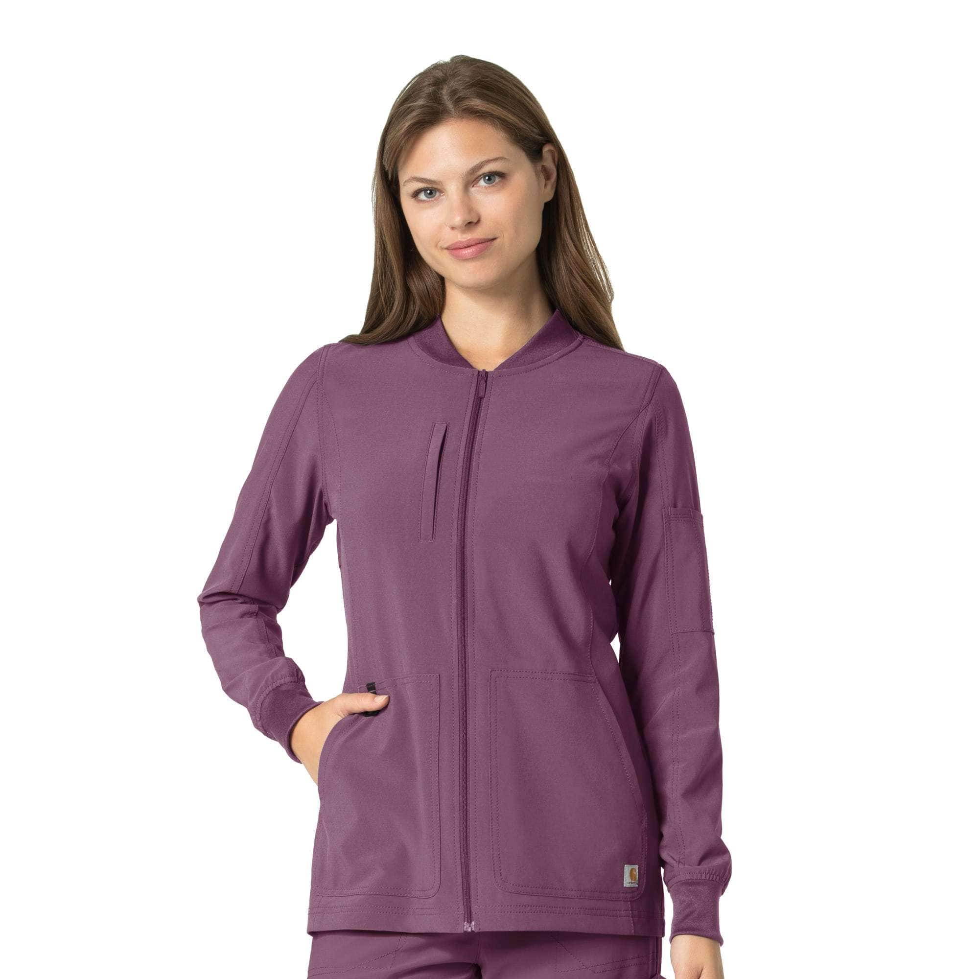 Women's Carhartt Force® Women's Force Cross-Flex Zip-Front Utility Scrub Jacket