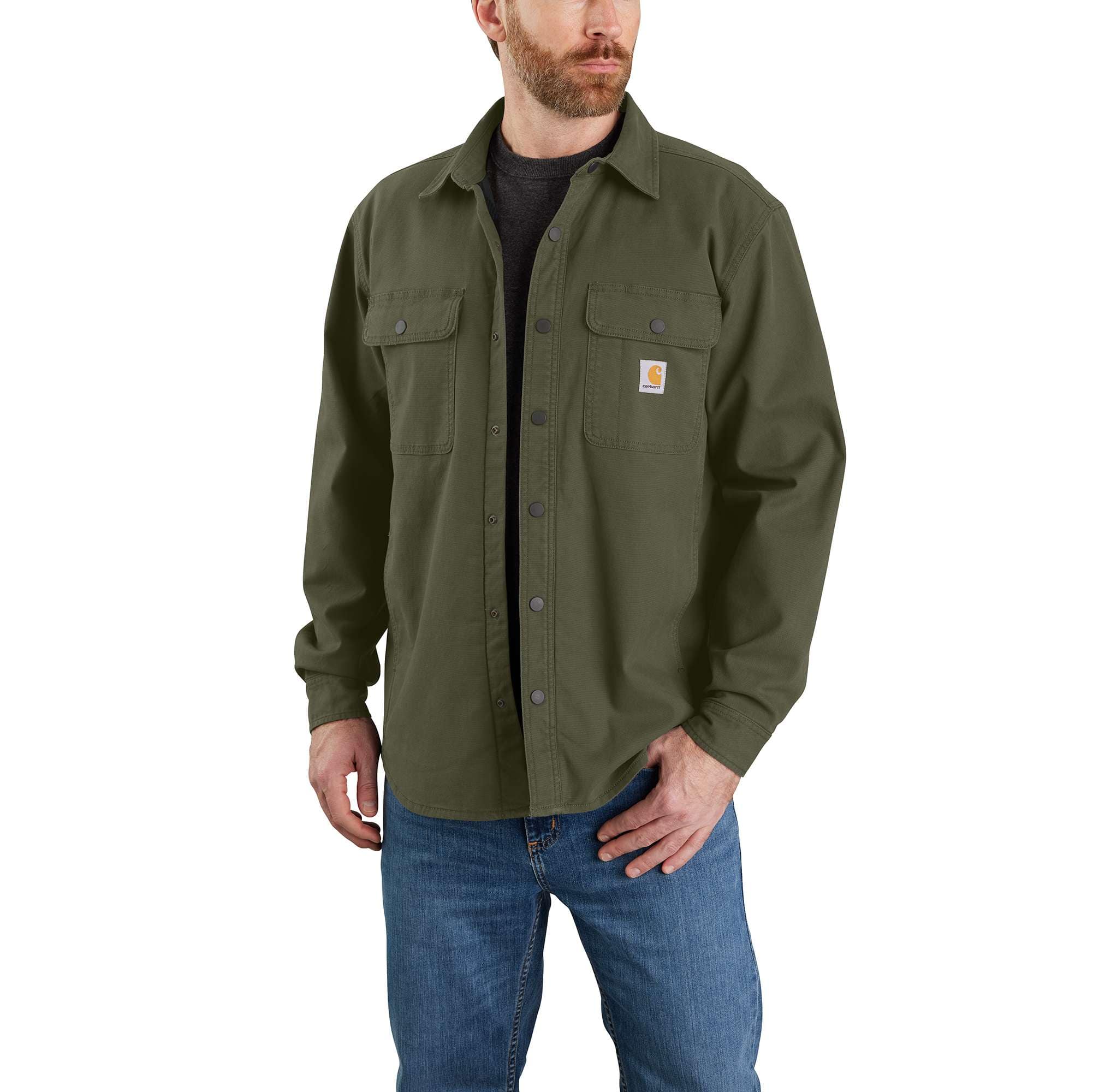 Rugged Flex® Relaxed Fit Canvas Fleece-Lined Shirt Jac