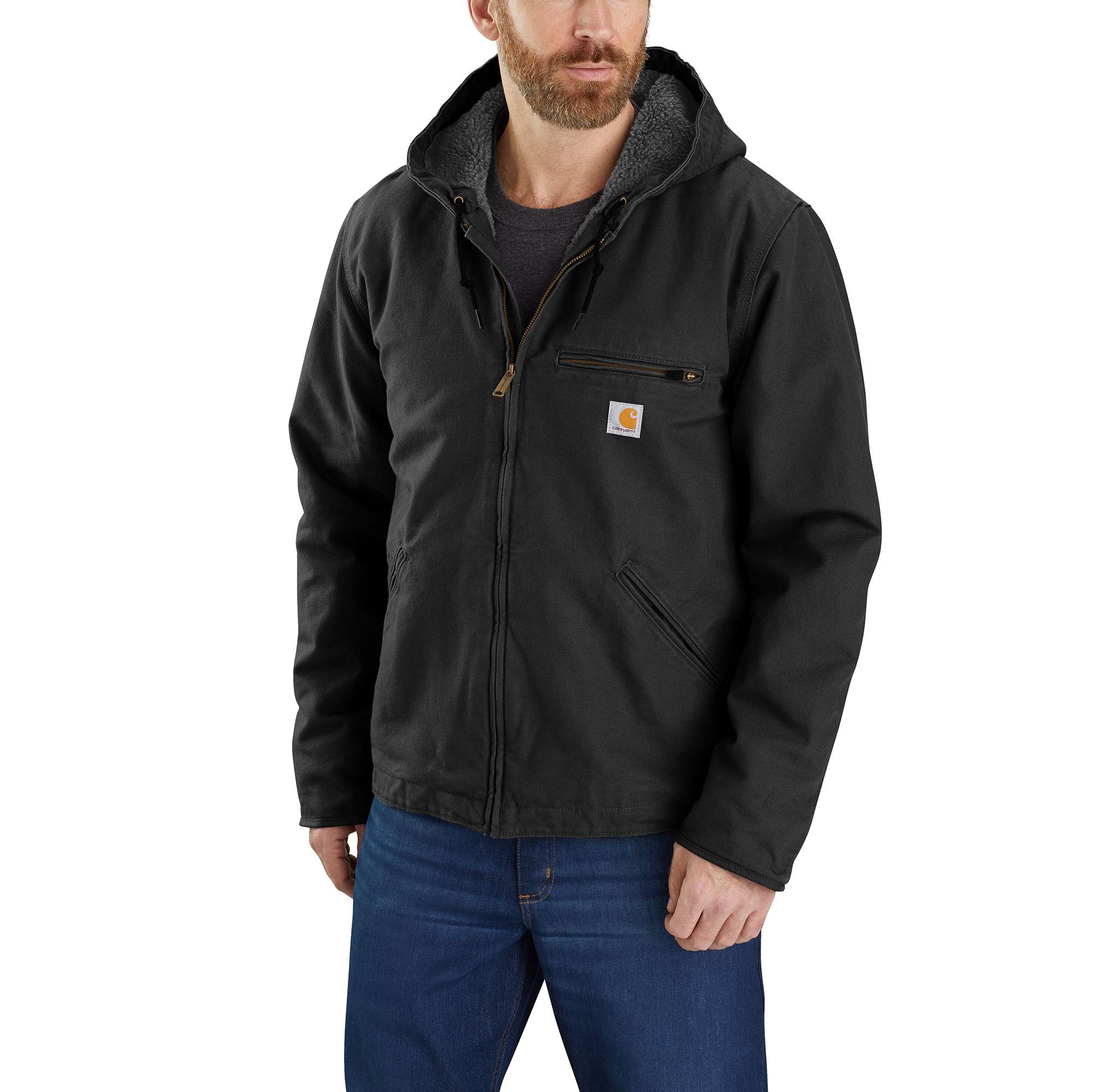 Relaxed Fit Washed Duck Sherpa-Lined Jacket - 3 Warmest Rating