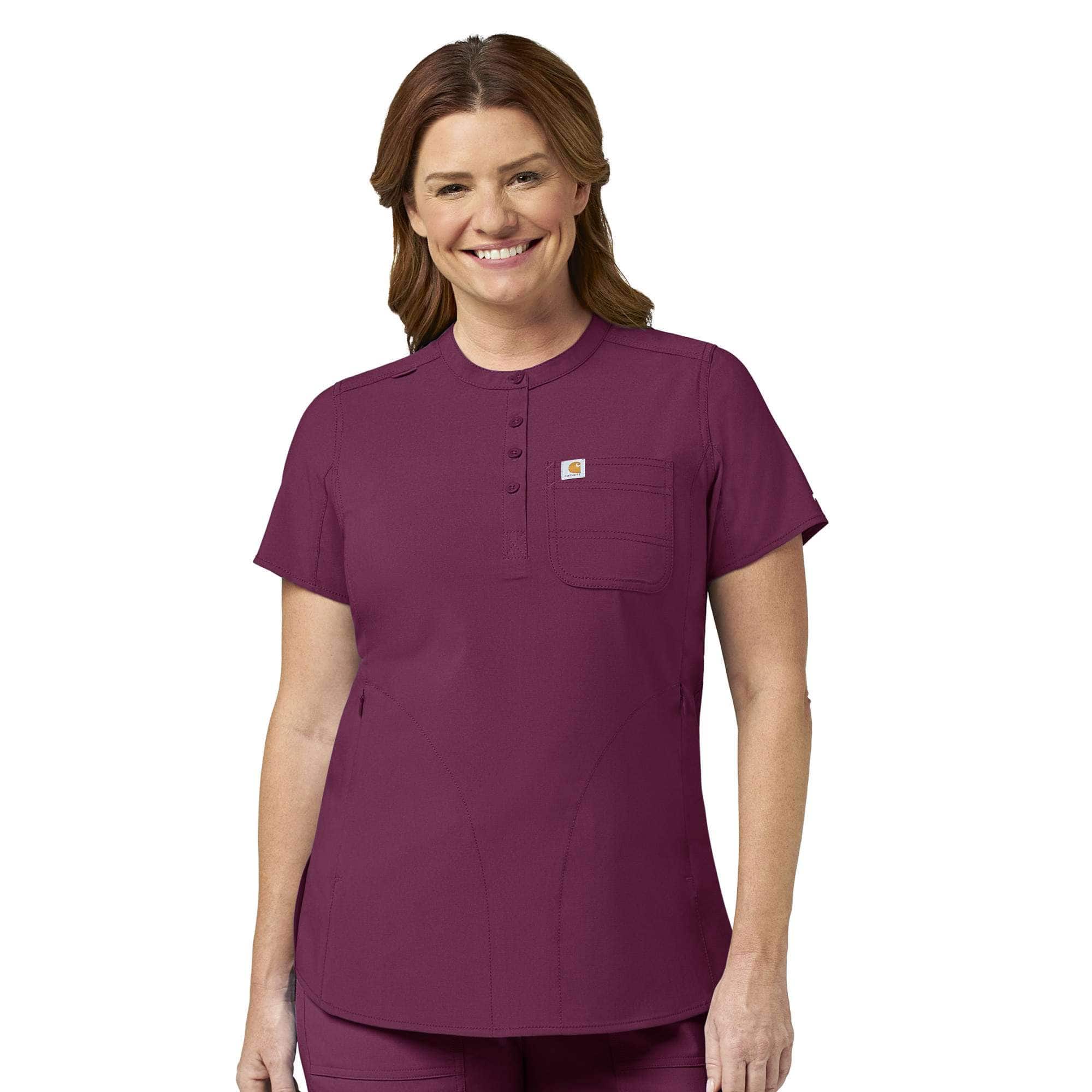 Women's Force Cross-Flex Henley Tunic Scrub Top