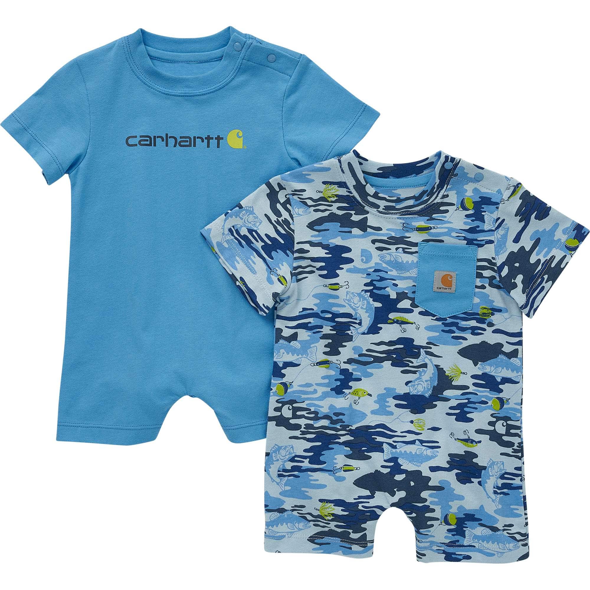 Boys' Short Sleeve Fish Print 2Pc Romper Set