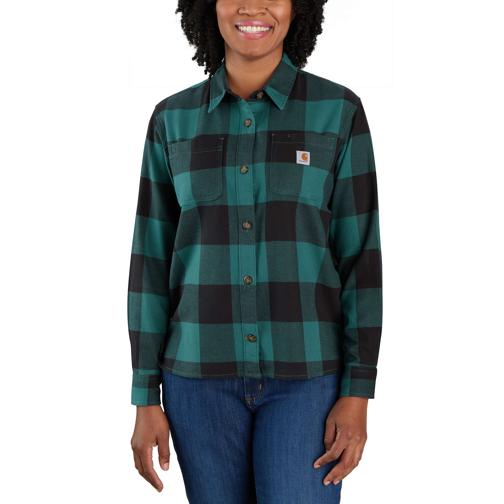 Women's Rugged Flex® Loose Fit Midweight Flannel Long-Sleeve Plaid Shirt