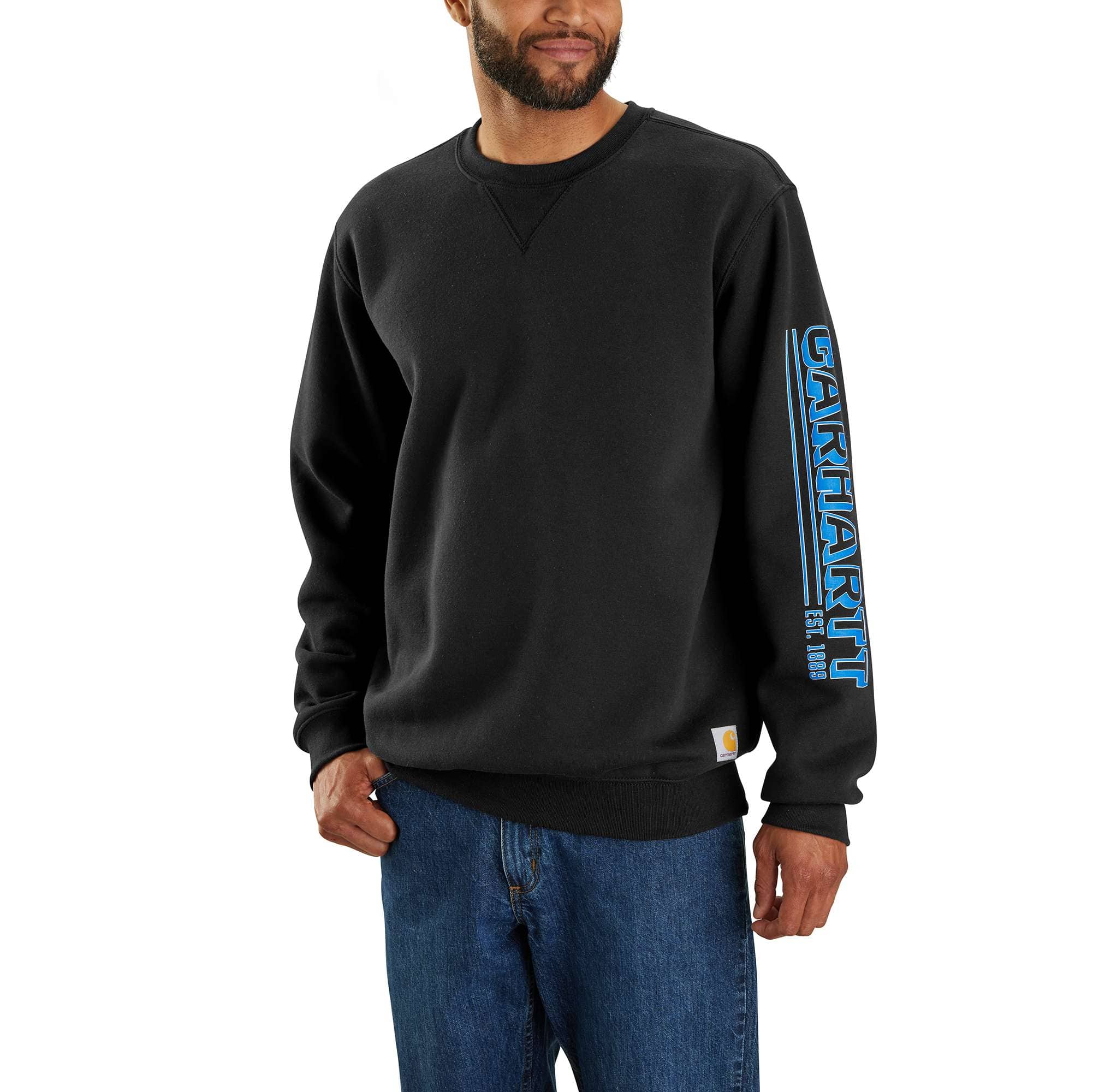 Loose Fit Midweight Crewneck Logo Sleeve Graphic Sweatshirt