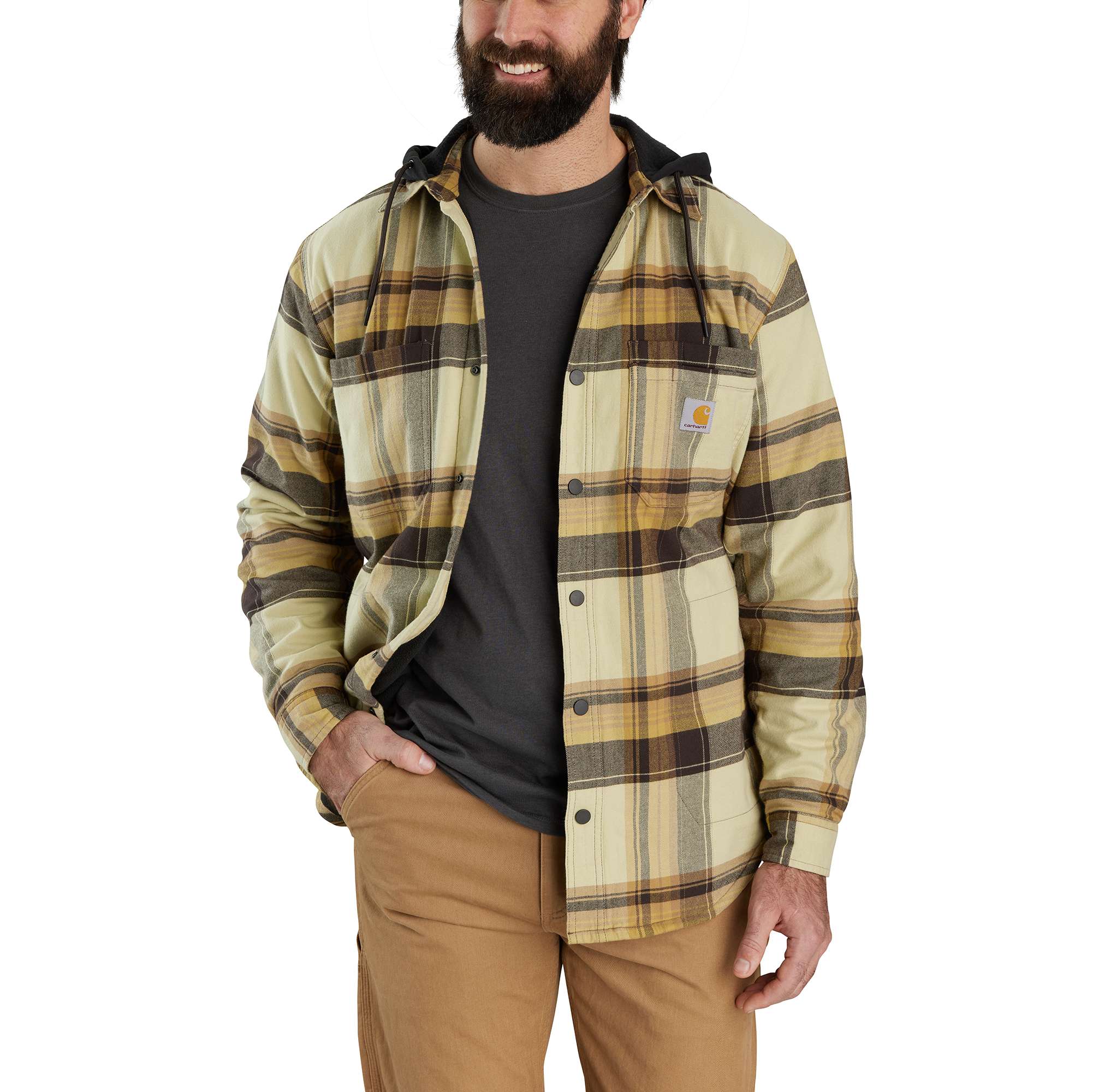 Rugged Flex® Relaxed Fit Flannel Fleece Lined Hooded Shirt Jac