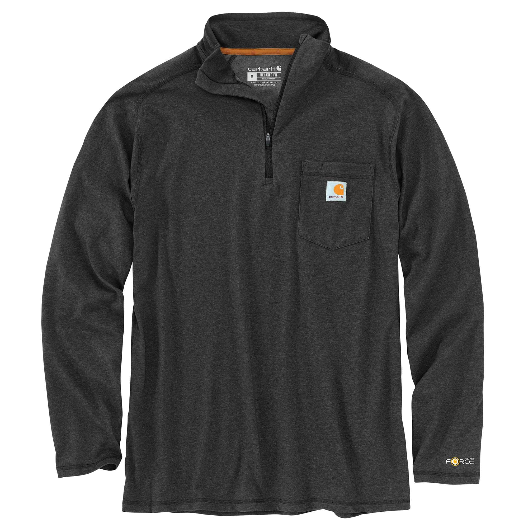 Carhartt Force® Relaxed Fit Midweight Long-Sleeve Quarter-Zip Mock-Neck T-Shirt