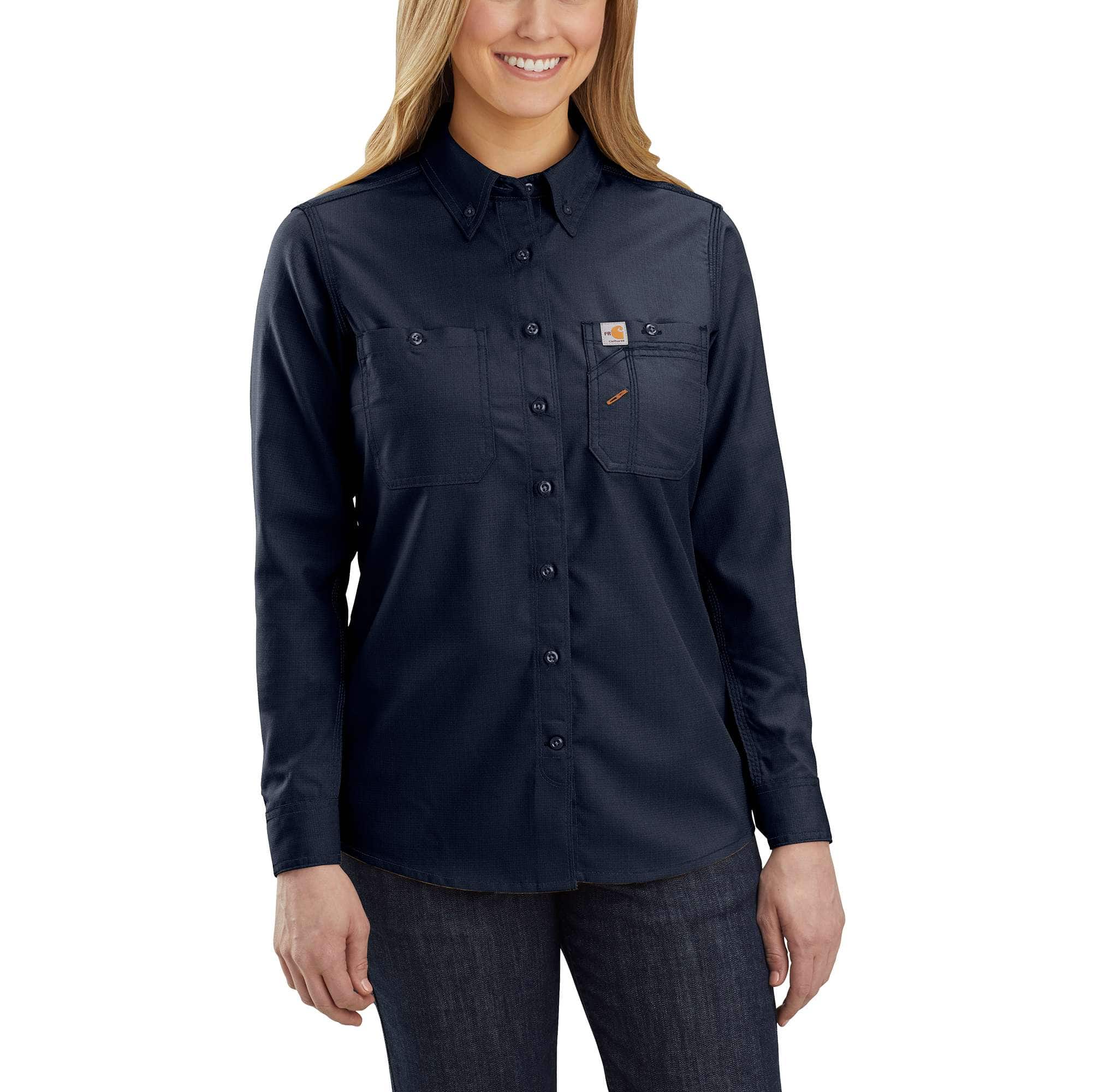 Women's Flame Resistant Force Relaxed Fit Lightweight Long-Sleeve Button-Front Shirt