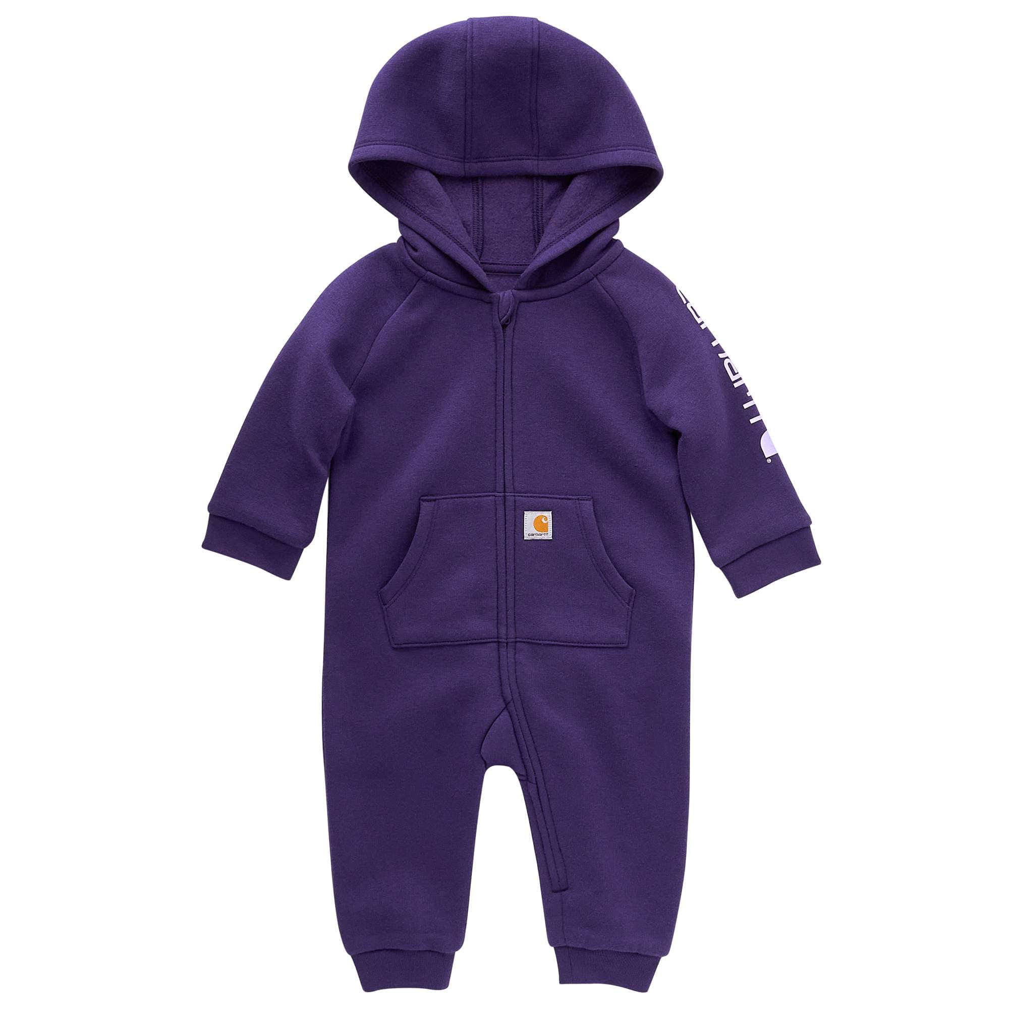 Girls' Long-Sleeve Fleece Zip-Front Hooded Coverall (Infant)