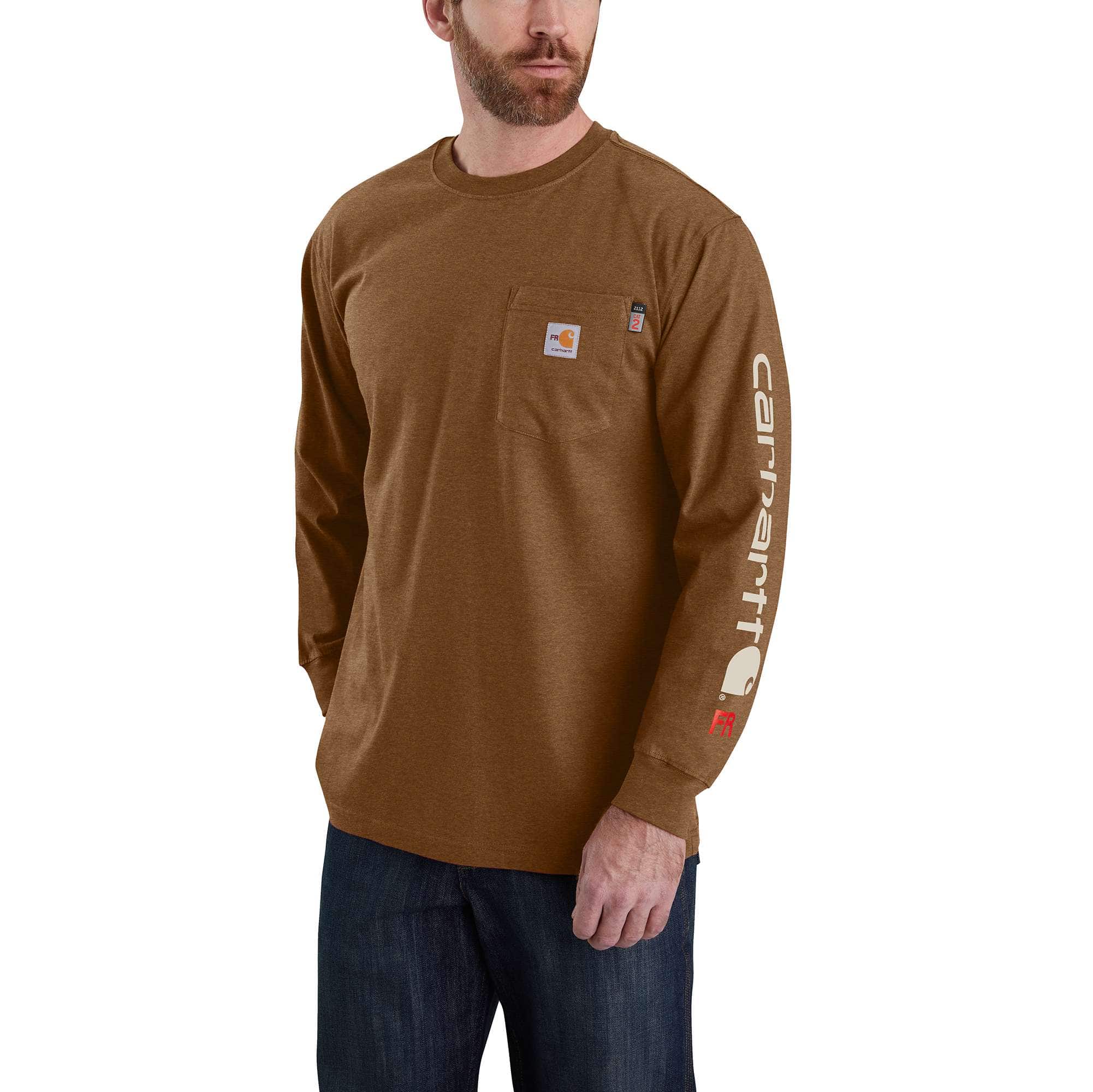 Flame Resistant Carhartt Force® Loose Fit Midweight Long-Sleeve Logo Graphic T-Shirt