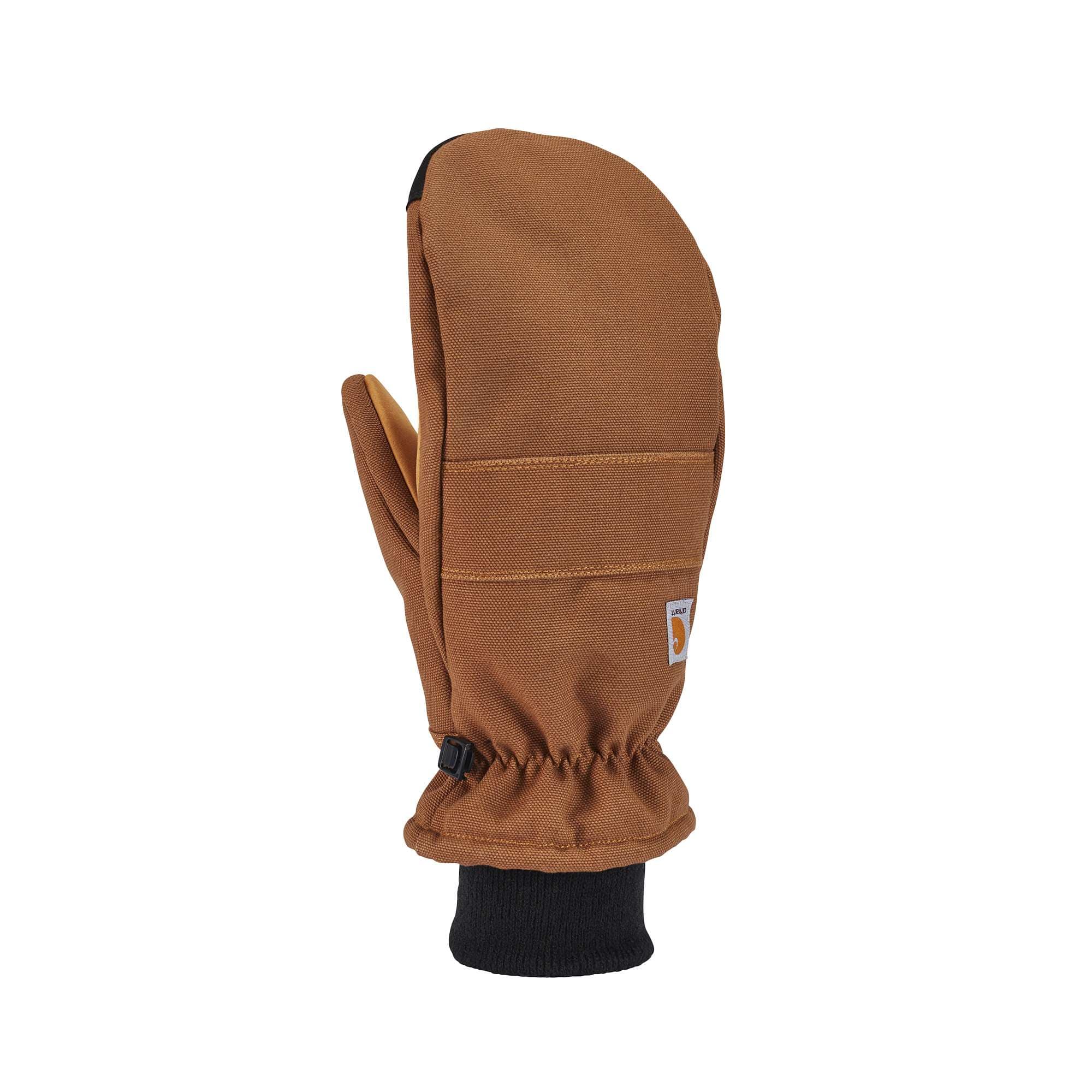 Women's Insulated Duck Synthetic Leather Knit Cuff Mitt
