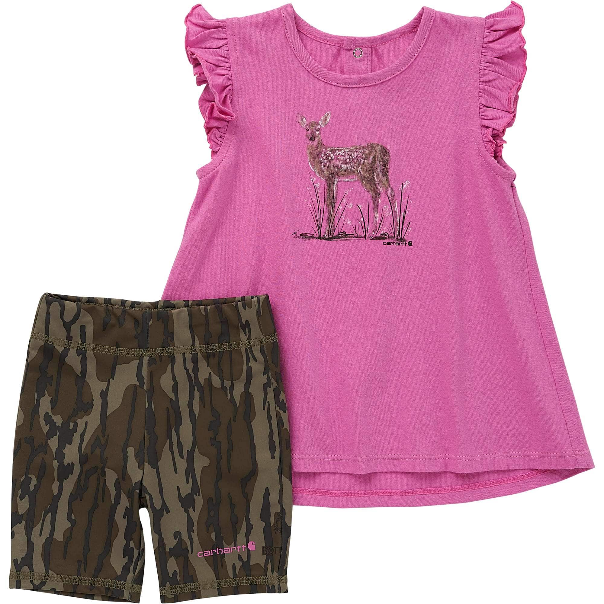 Girls' Deer Shirt and Camo Biker Short Set (Infant)