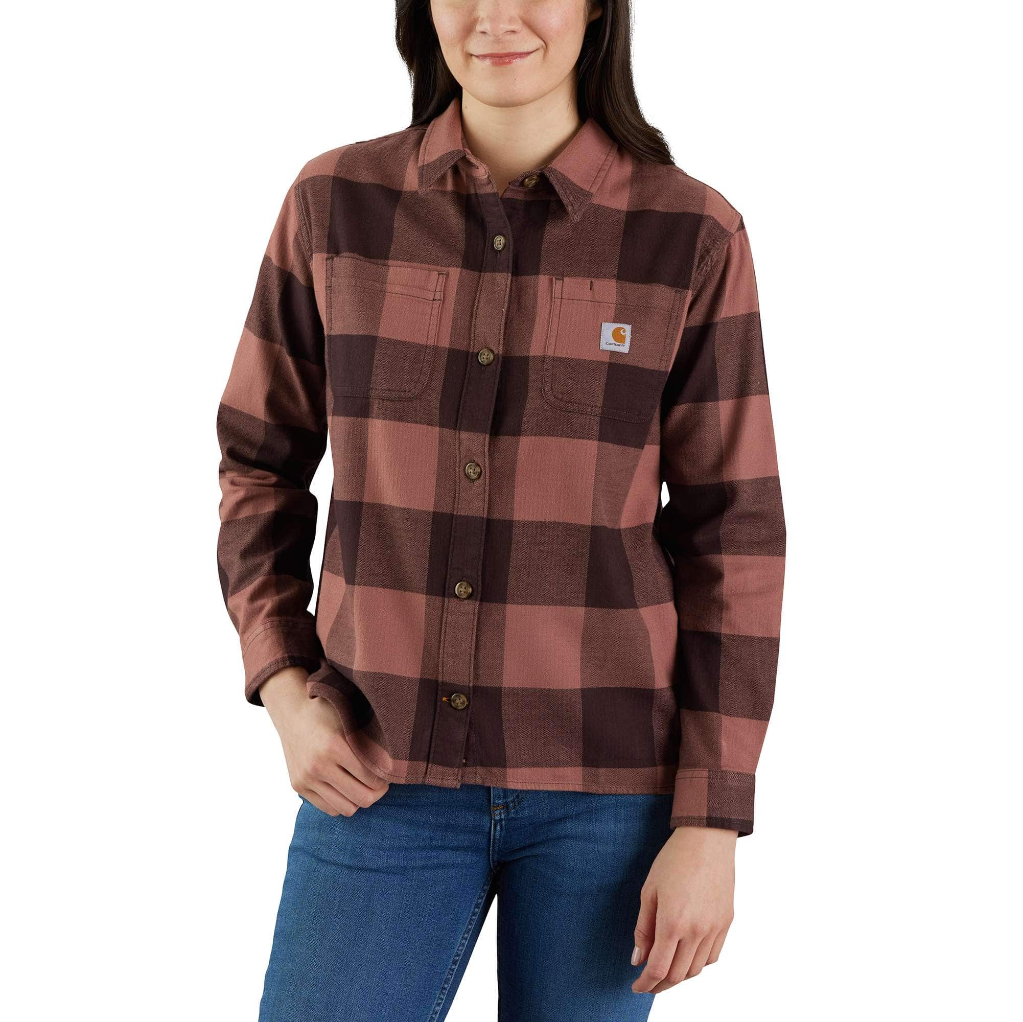 Women's Rugged Flex® Loose Fit Midweight Flannel Long-Sleeve Plaid Shirt