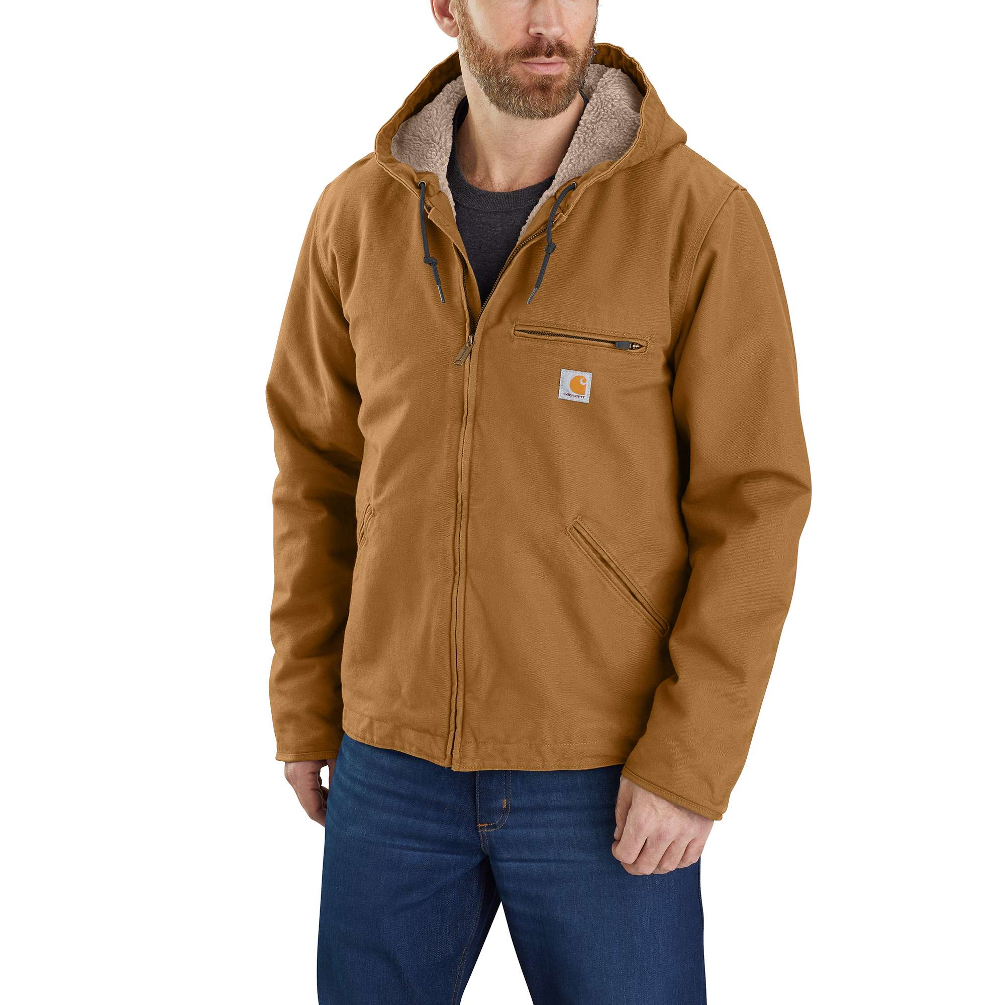 Relaxed Fit Washed Duck Sherpa-Lined Jacket - 3 Warmest Rating