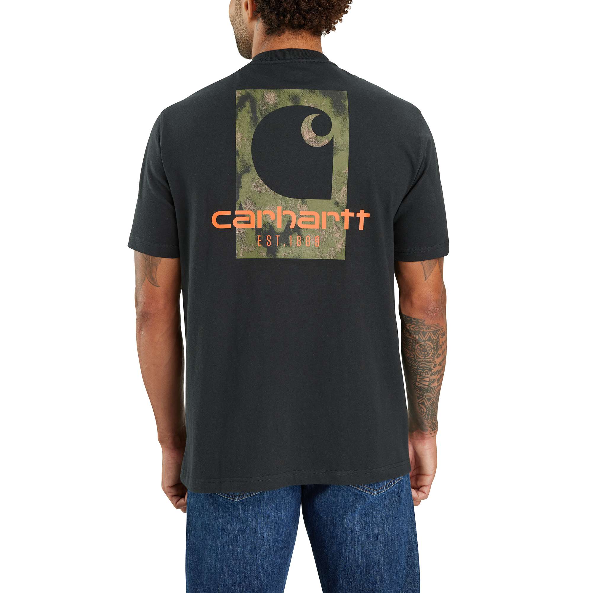 Loose Fit Heavyweight Short-Sleeve Camo Logo Graphic T-Shirt