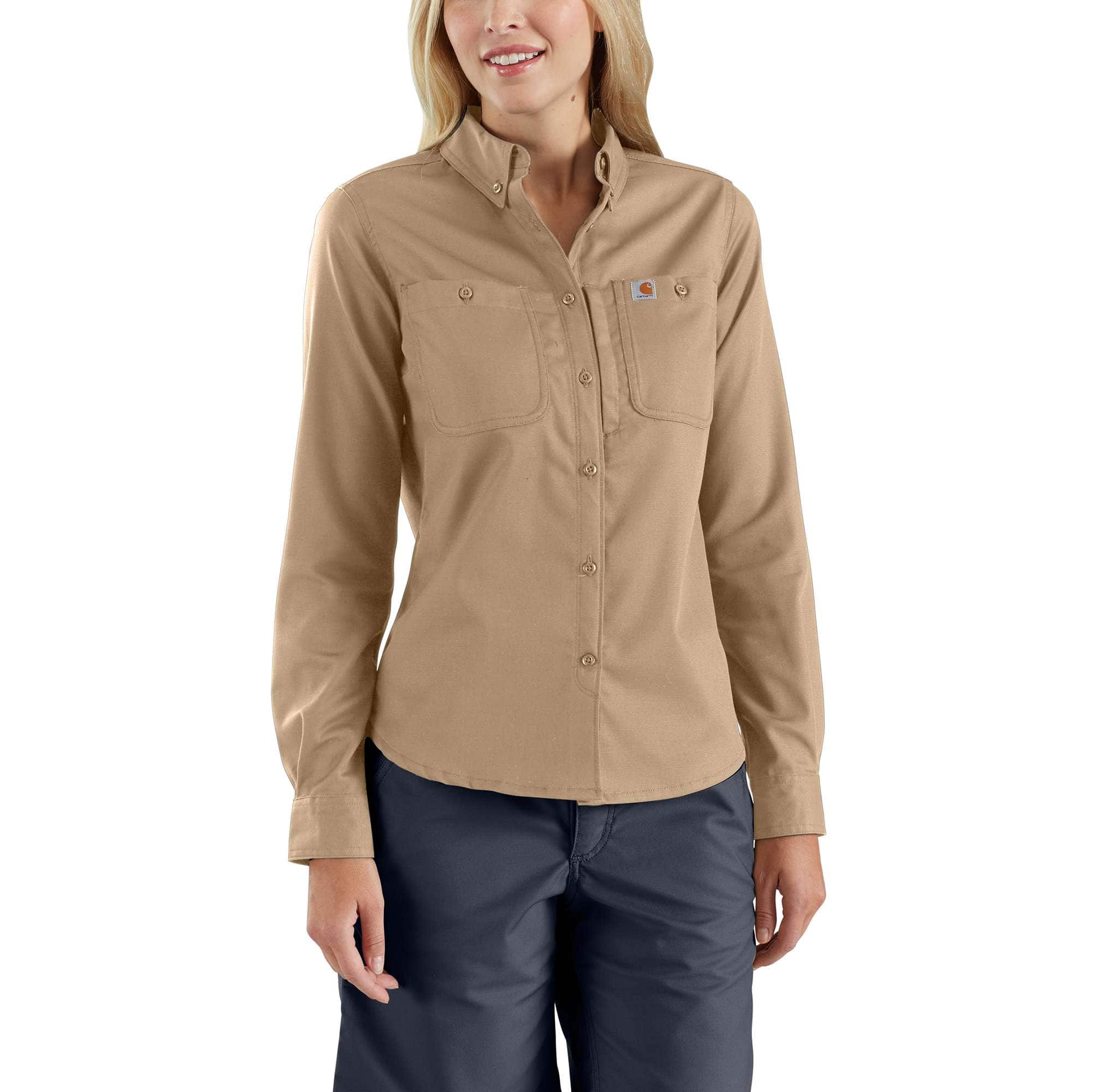 Women's Rugged Professional™ Series Relaxed Fit Canvas Long Sleeve Work Shirt