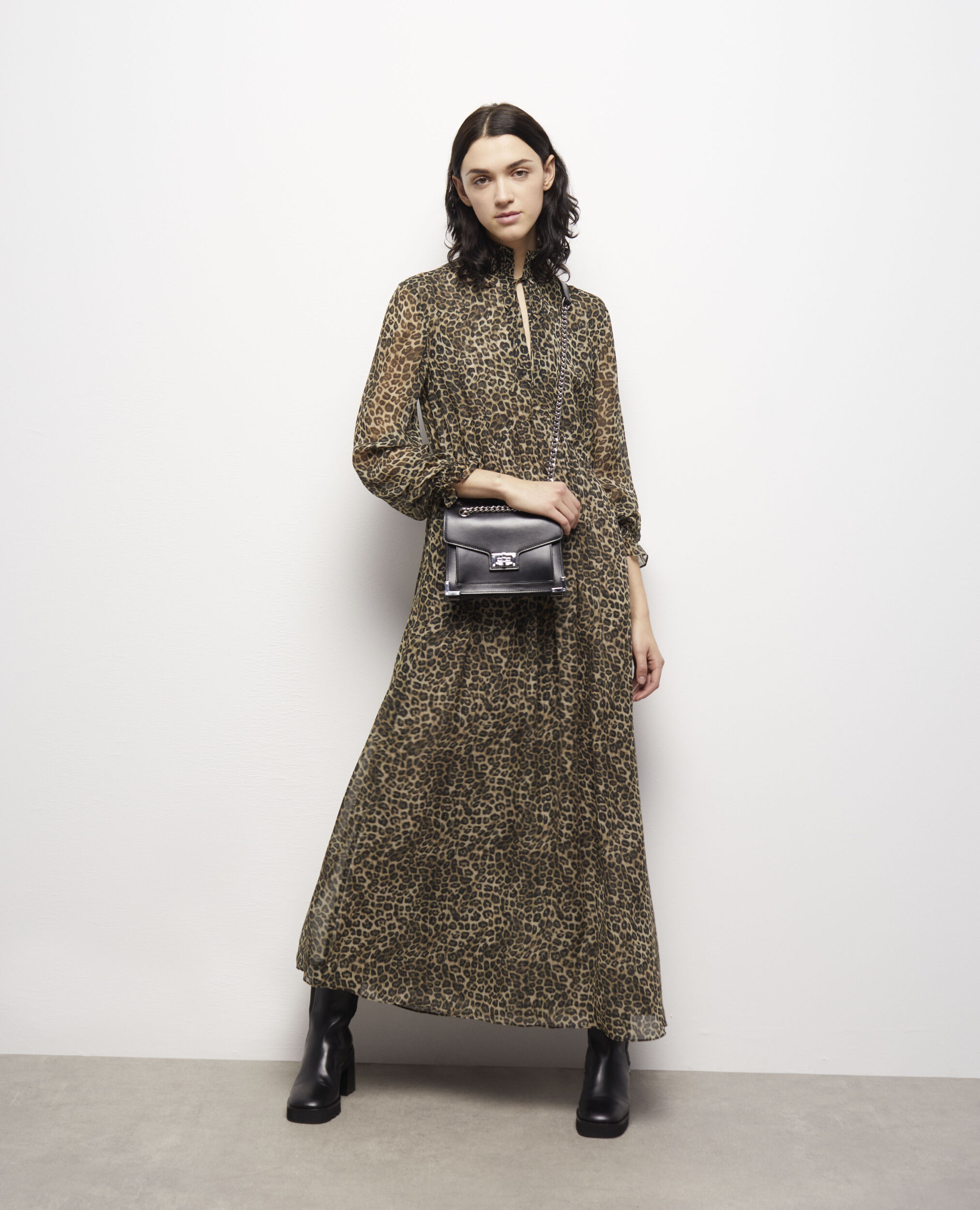 Long leopard print dress LEOPARD