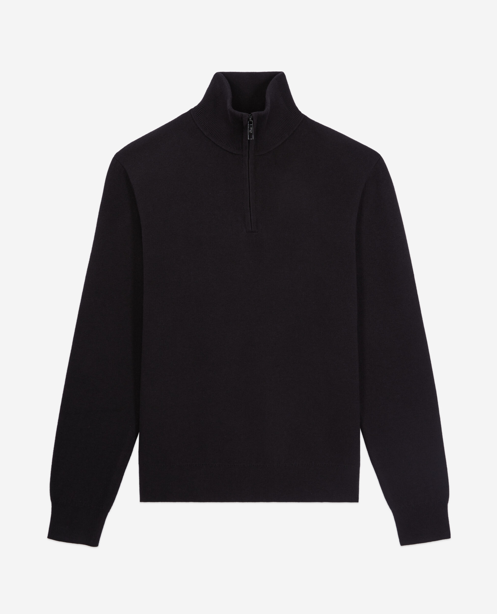 Black sweater with debossed logo BLACK