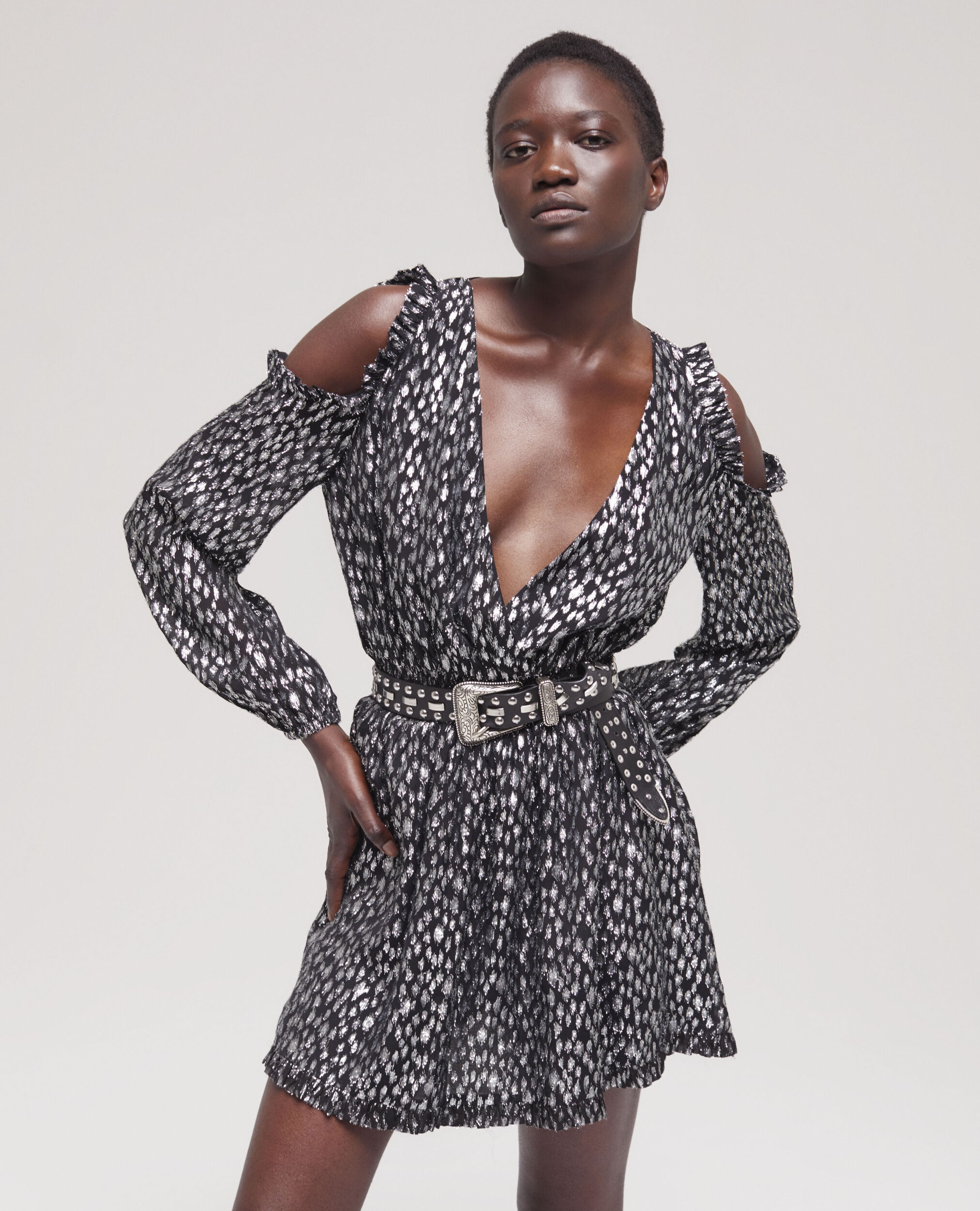 Leopard-print short dress ANTIC SILVER