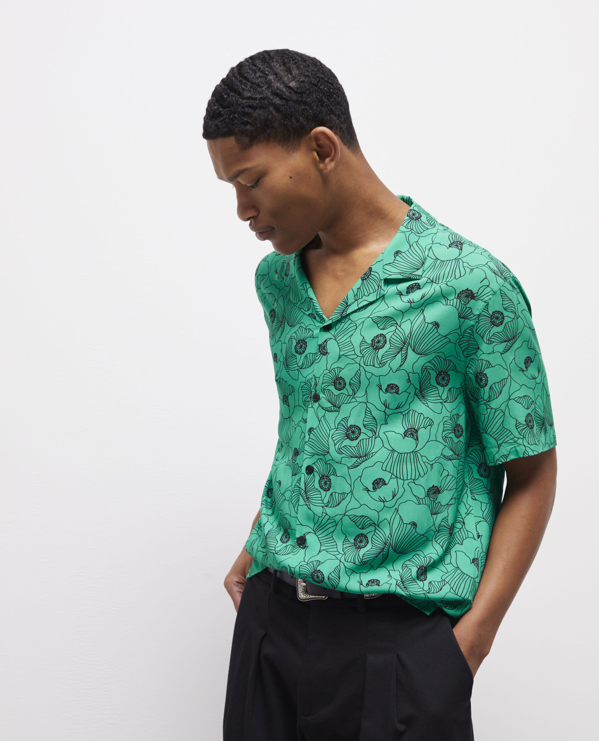 Casual printed shirt GREEN