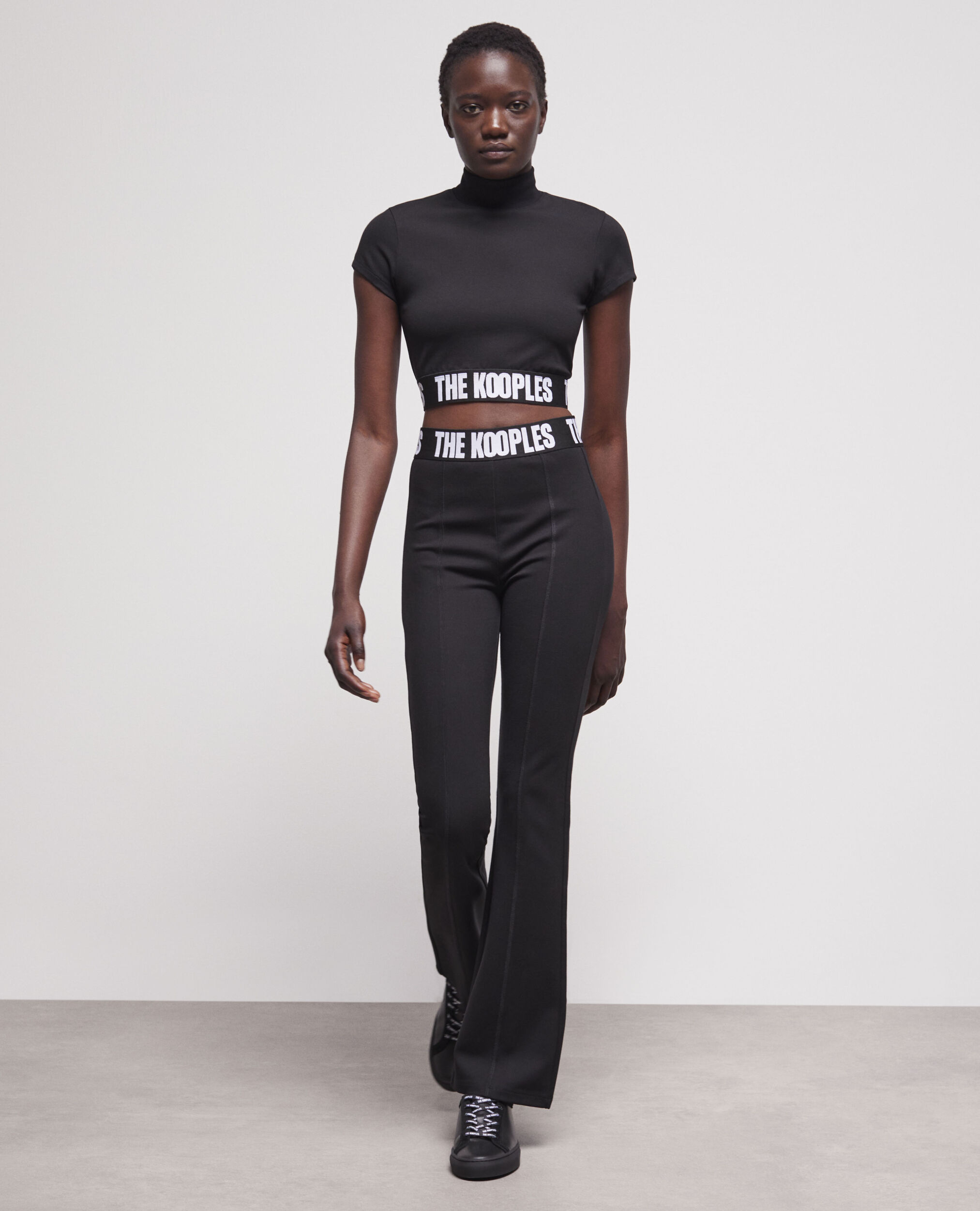 Black logo flared pants BLACK
