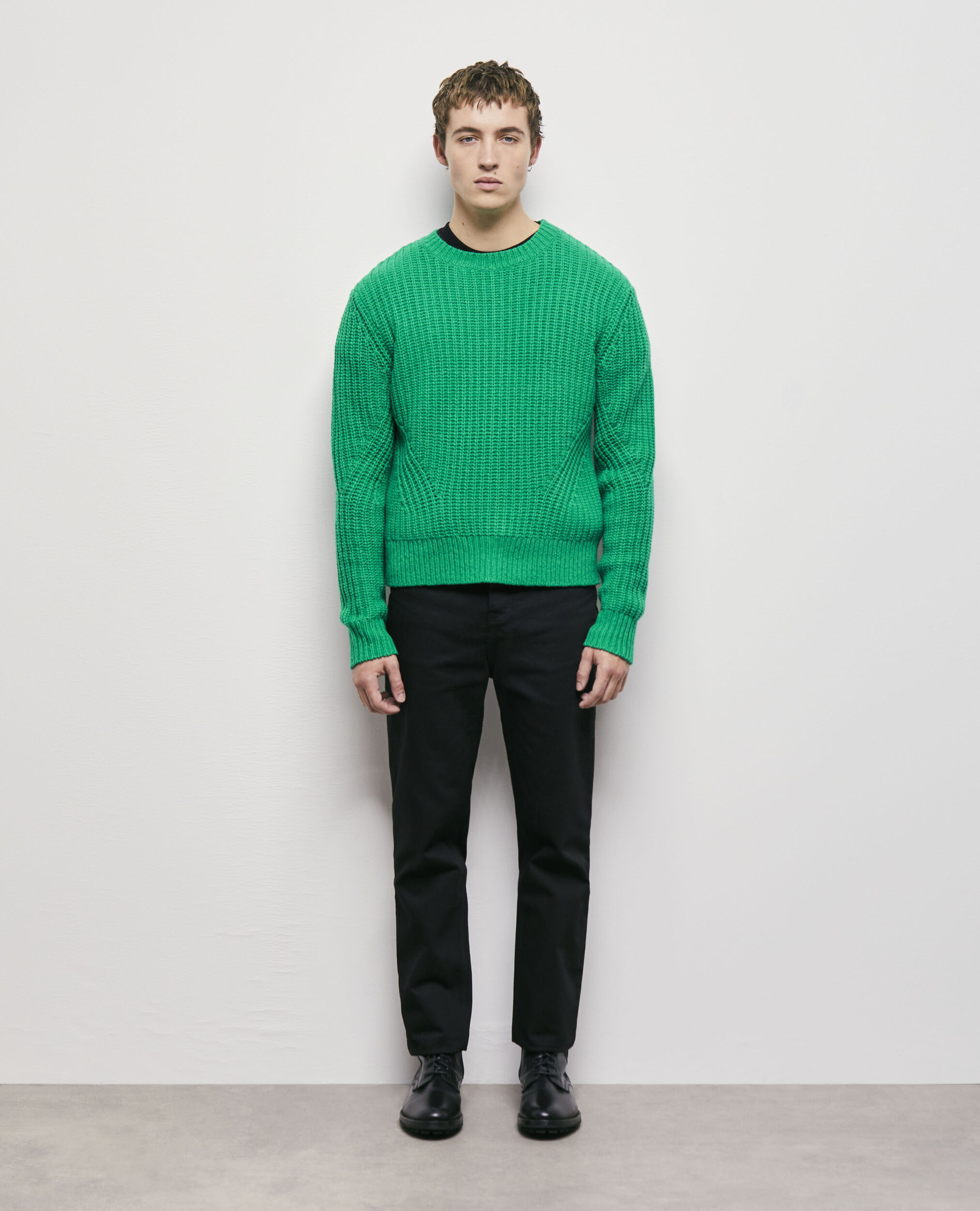 Green knit sweater GREEN