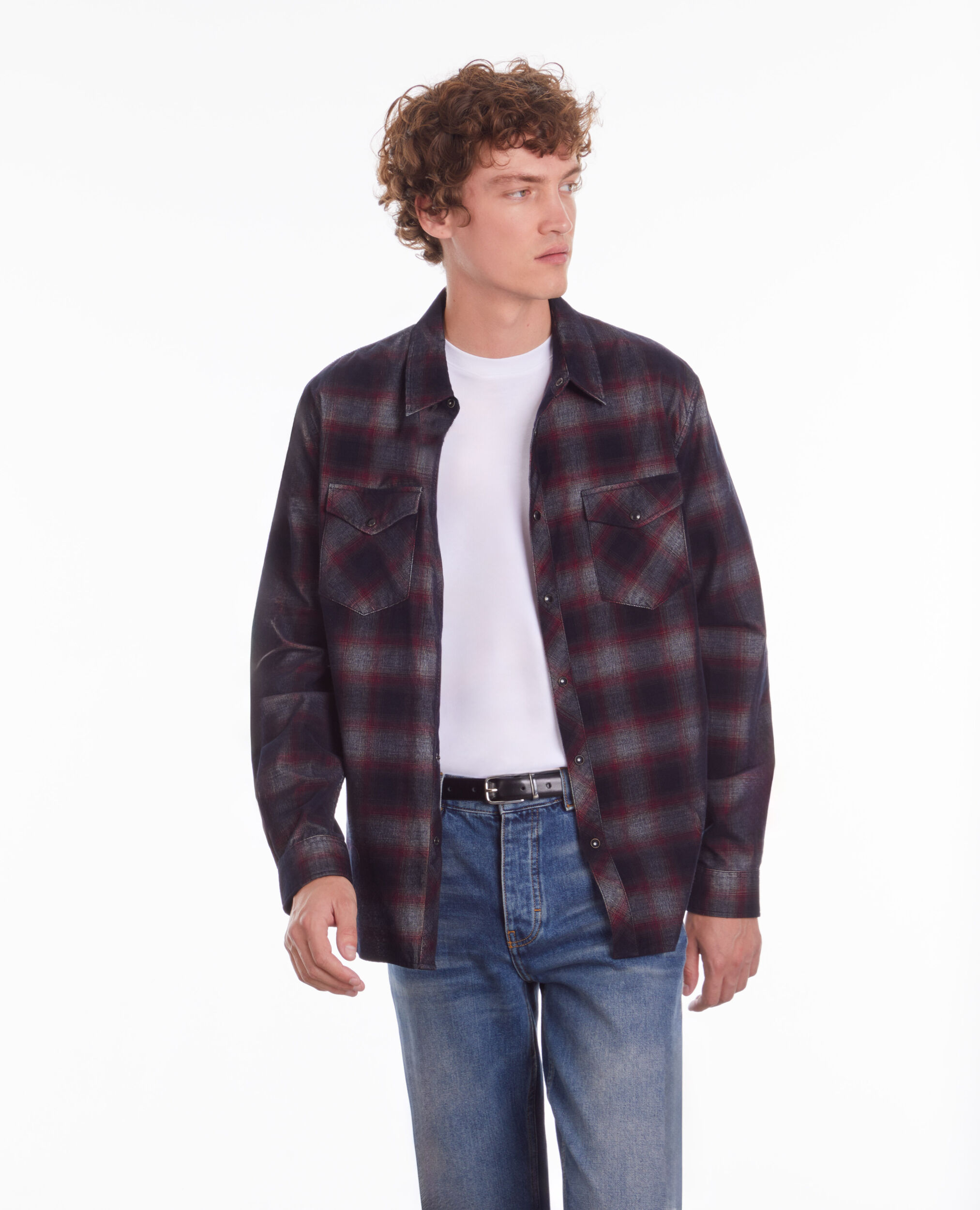 Black and burgundy checkered shirt BLACK / BURGUNDY