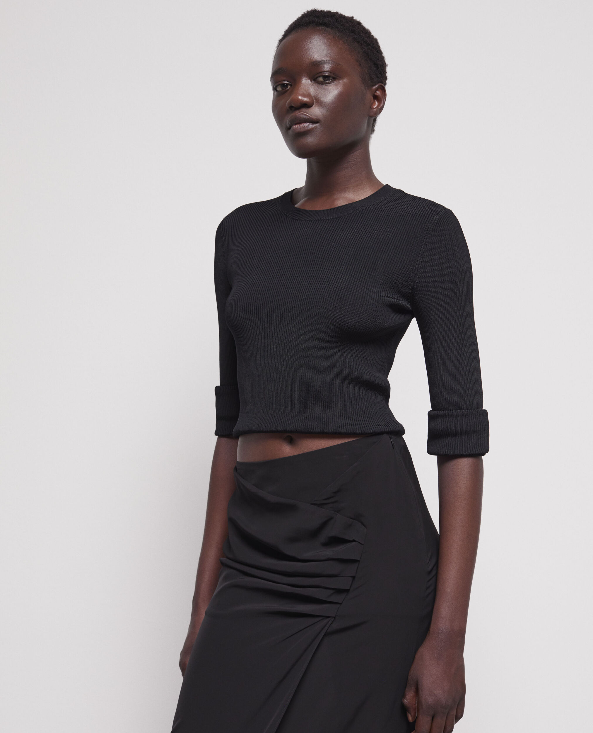 Black slim-fit top BLACK