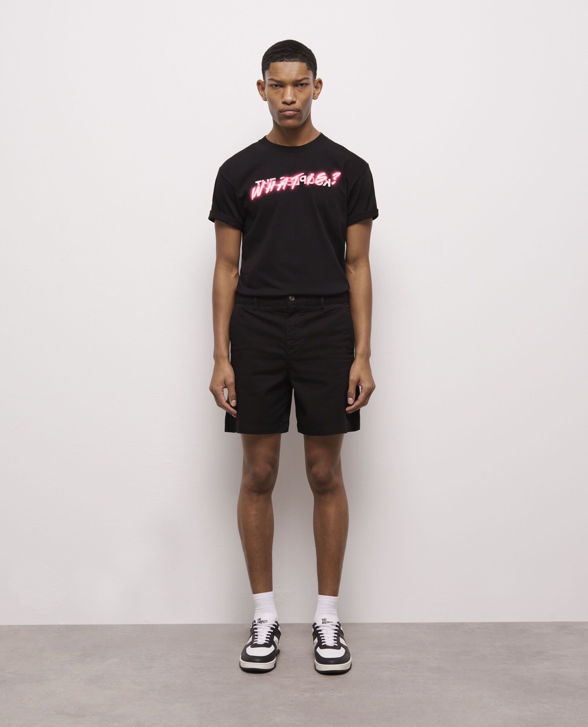 Short black cotton shorts BLACK