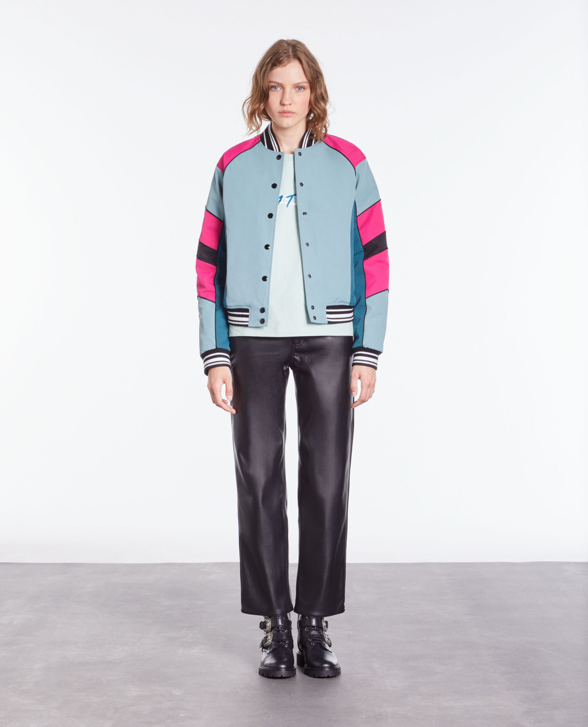 Short jacket with multicoloured patchwork CELADON