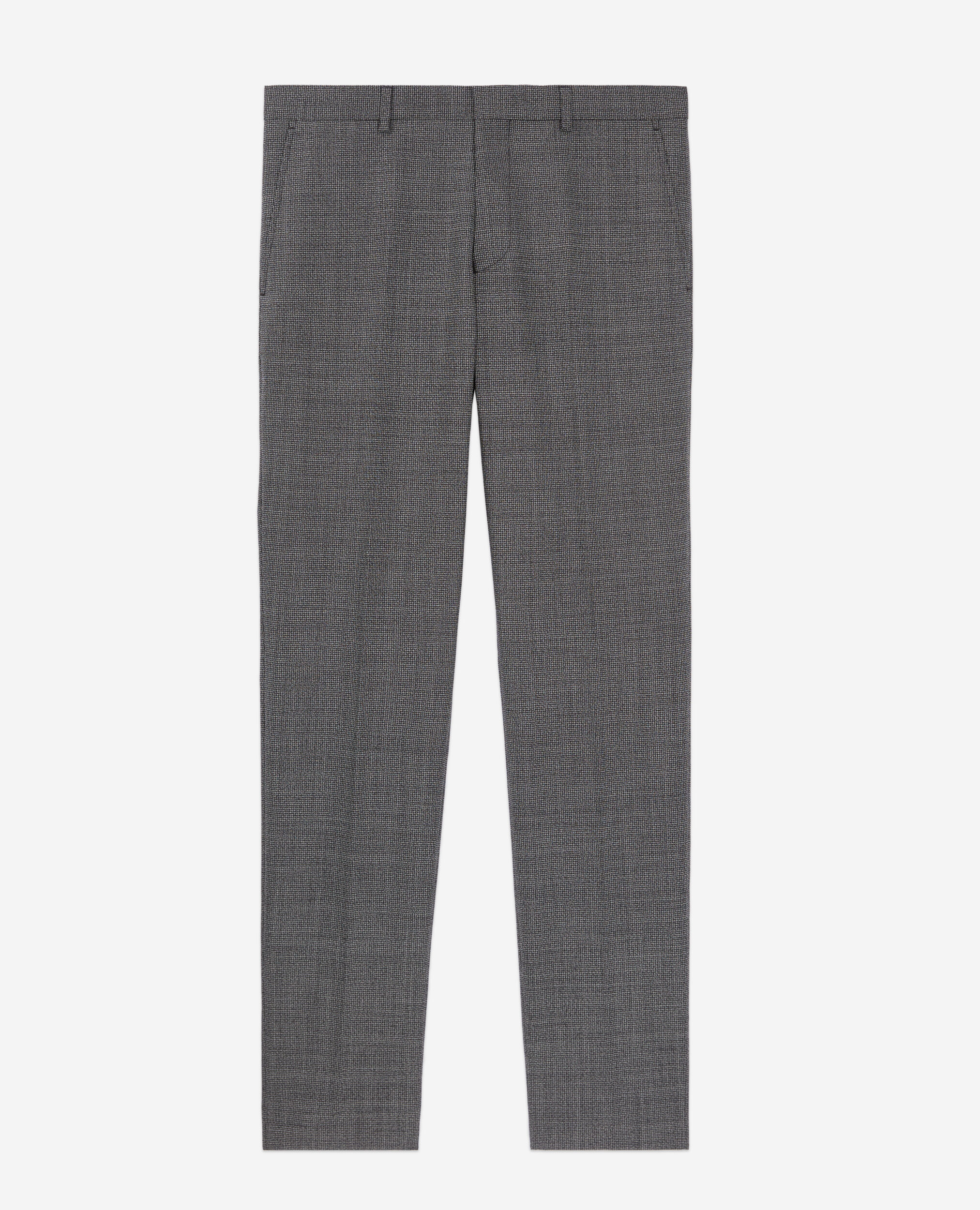 Black micro-pattern wool suit trousers BLACK-ECRU