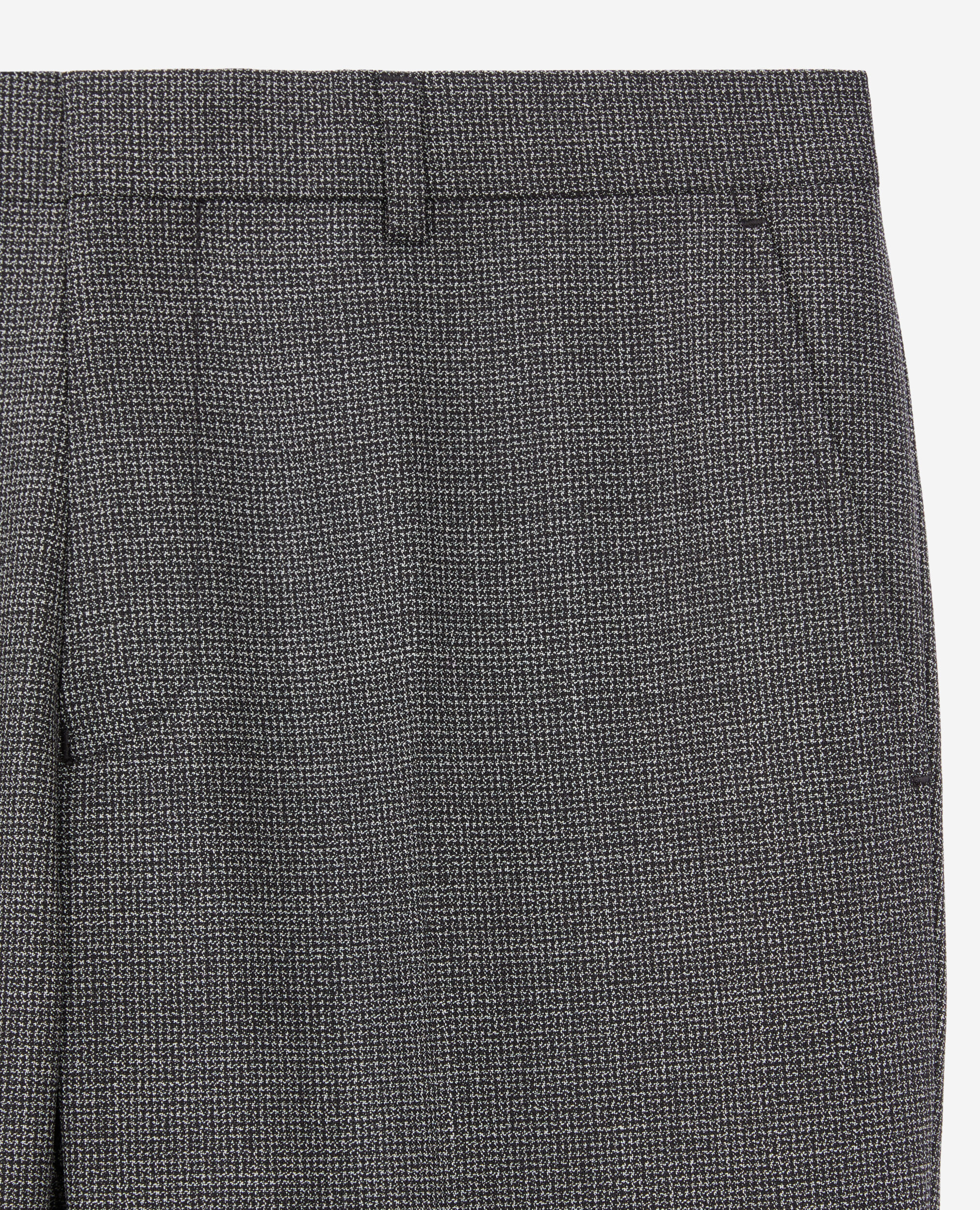 Black micro-pattern wool suit trousers BLACK-ECRU