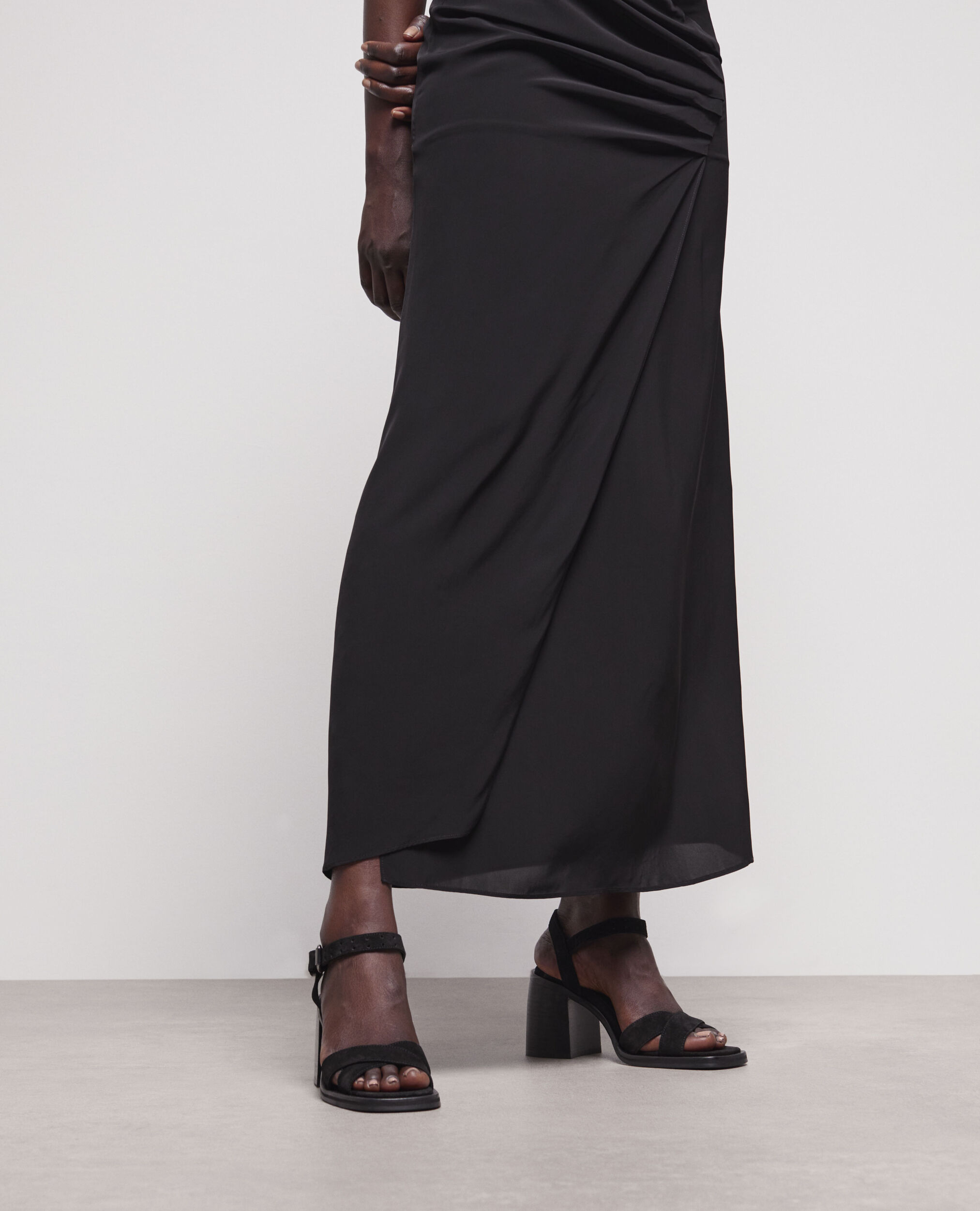 Black leather sandals BLACK