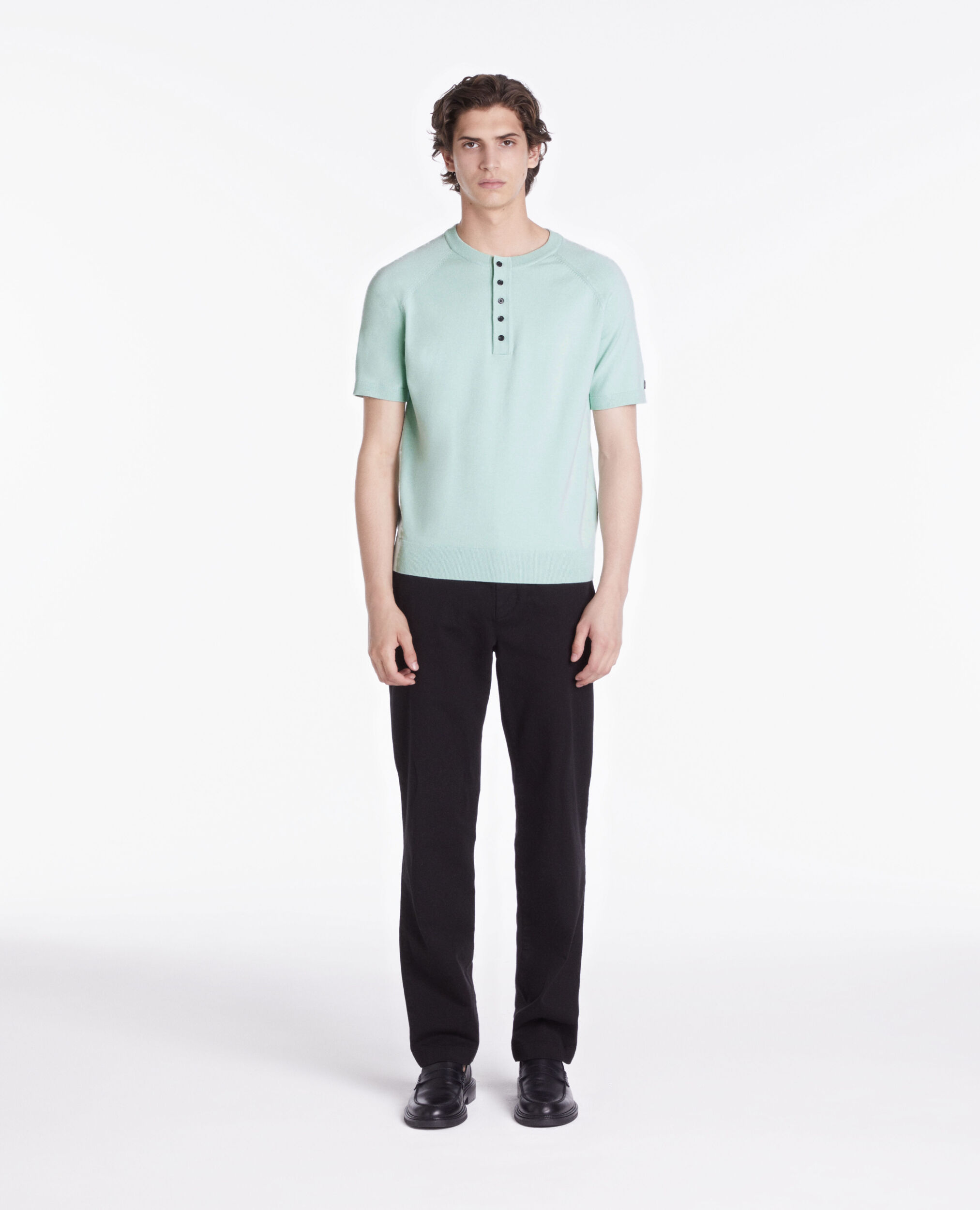 Men's green knit t-shirt OCEAN
