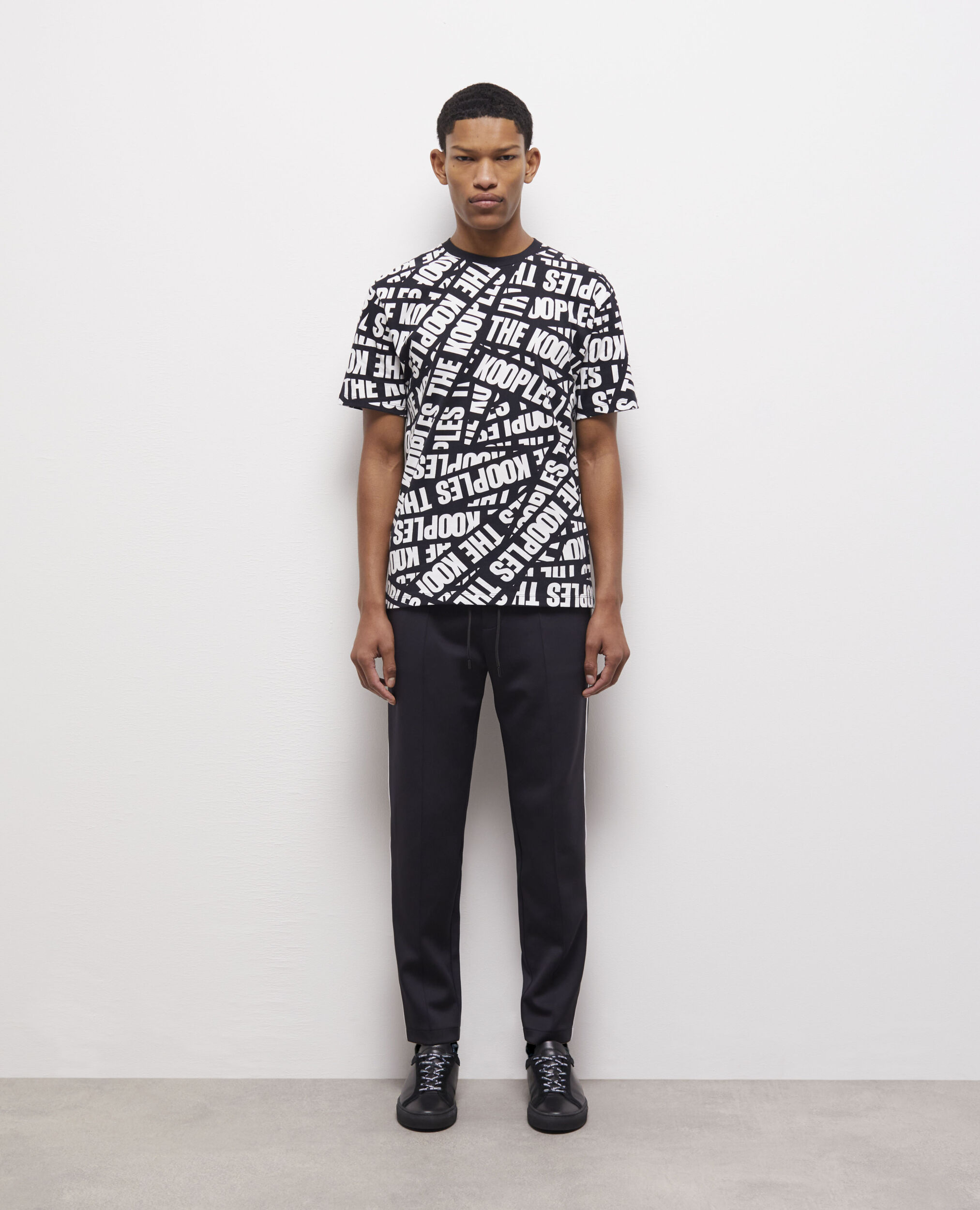 Men's t-shirt with tape logo BLACK / WHITE