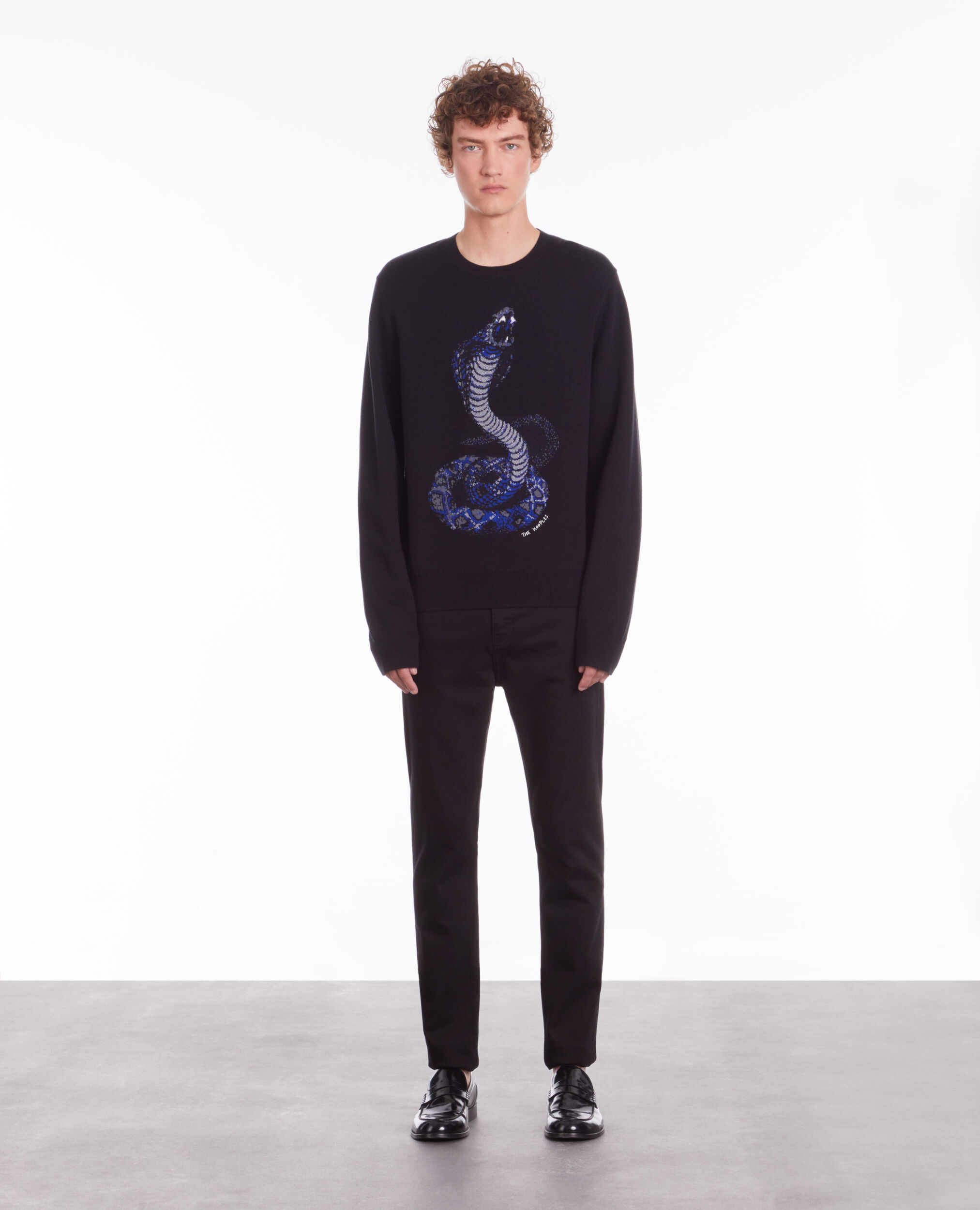 Black cobra sweater in wool blend BLACK