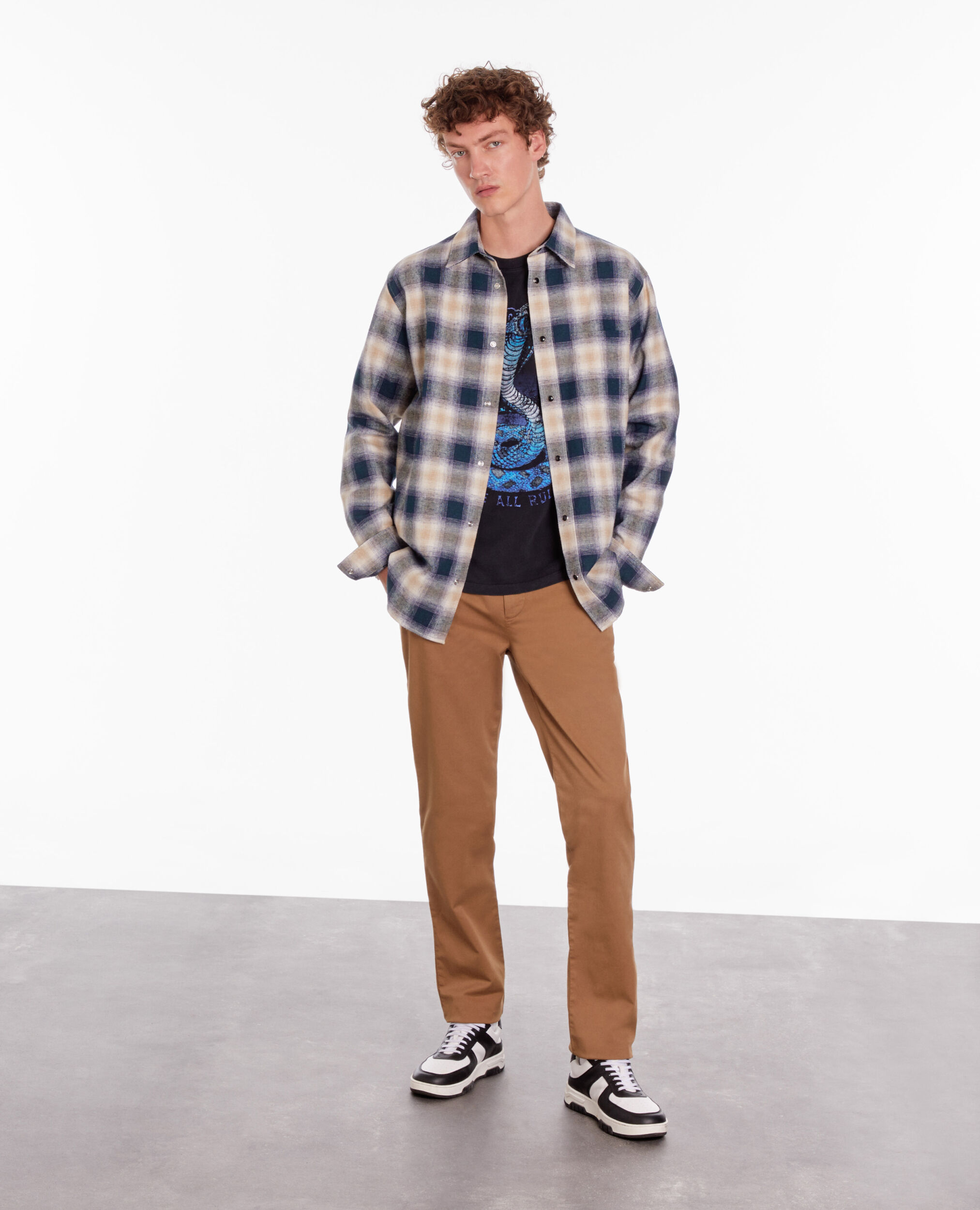 Blue and green checkered overshirt GREEN / NAVY / WHITE