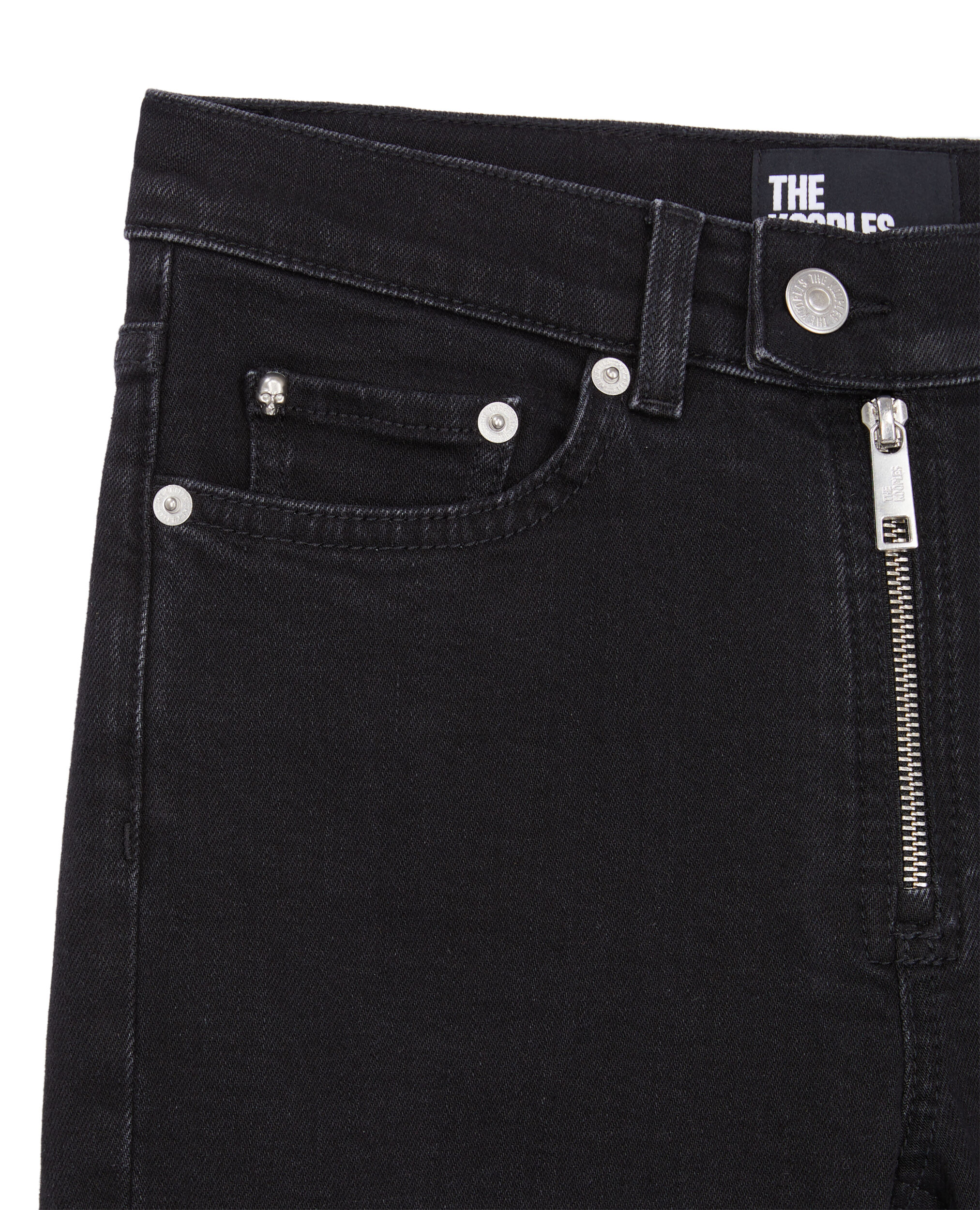 Black slim jeans with zip BLACK WASHED