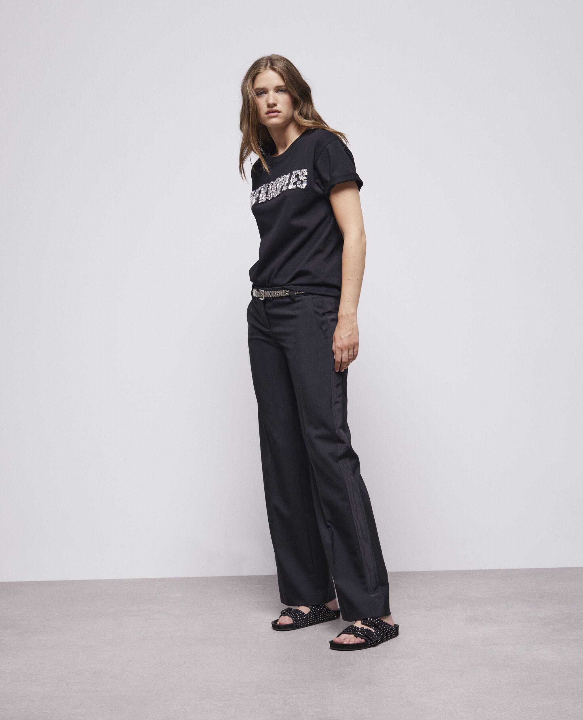Women's the kooples logo t-shirt BLACK