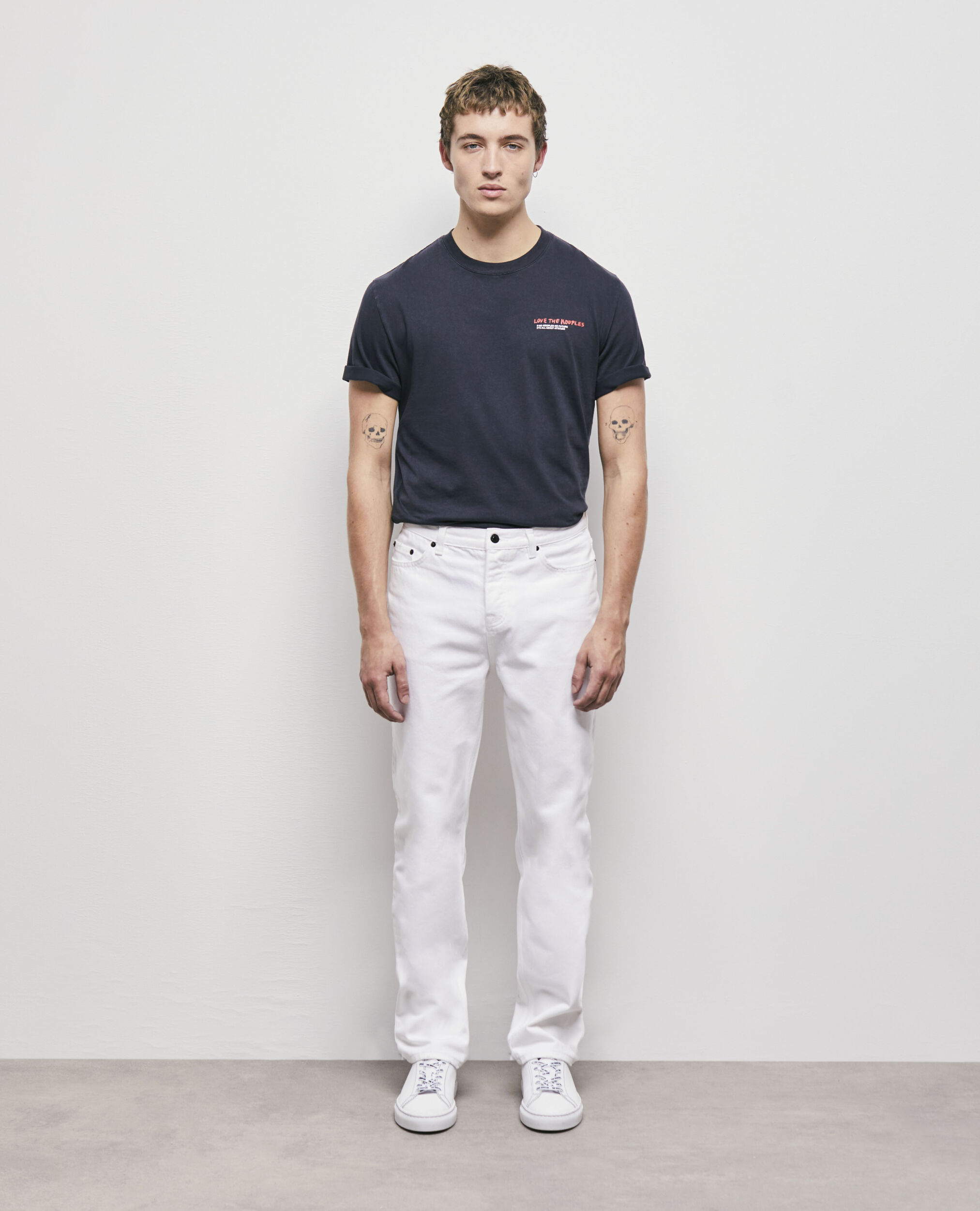 White straight-cut jeans WHITE