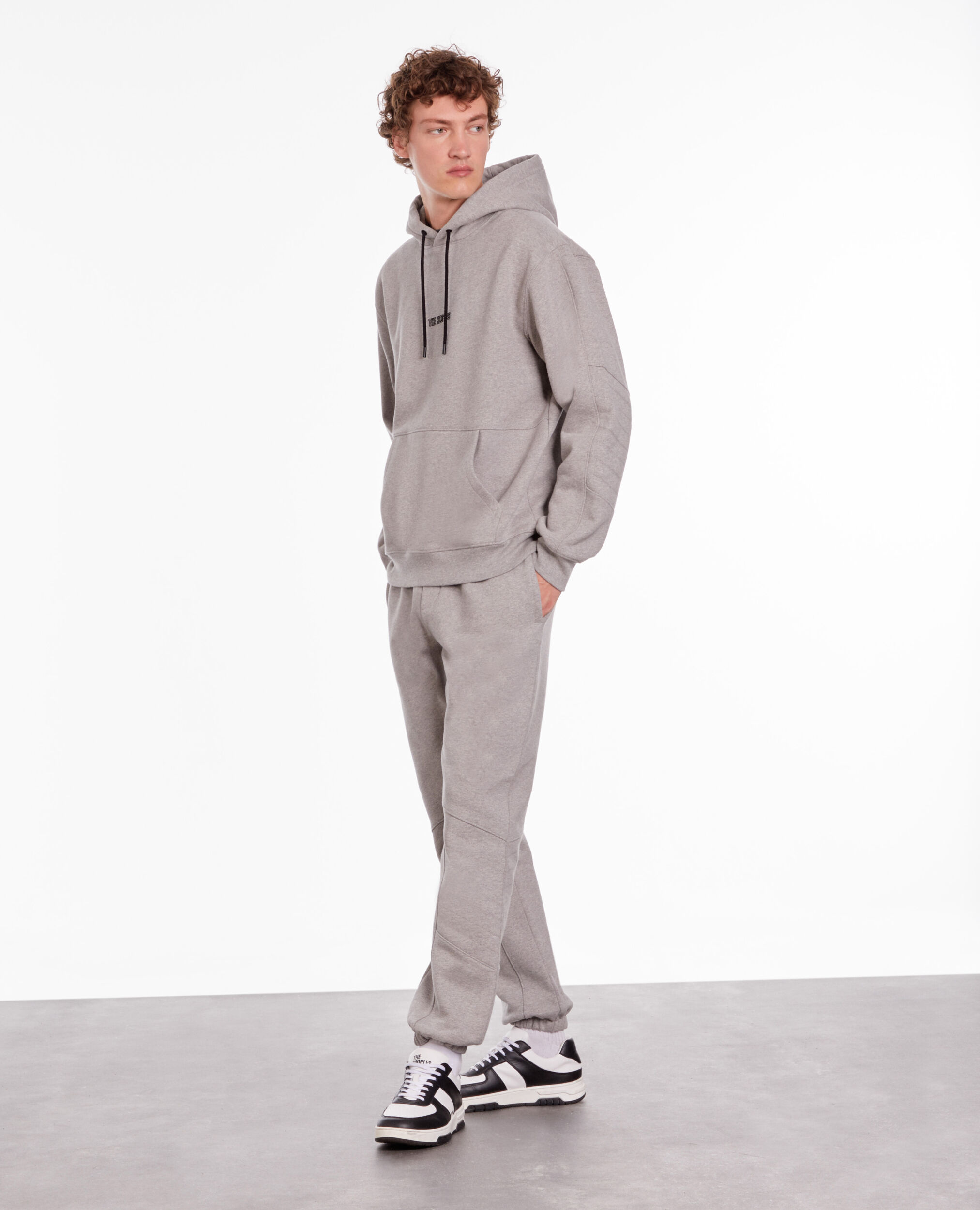 Grey biker hoodie GREY MELANGE