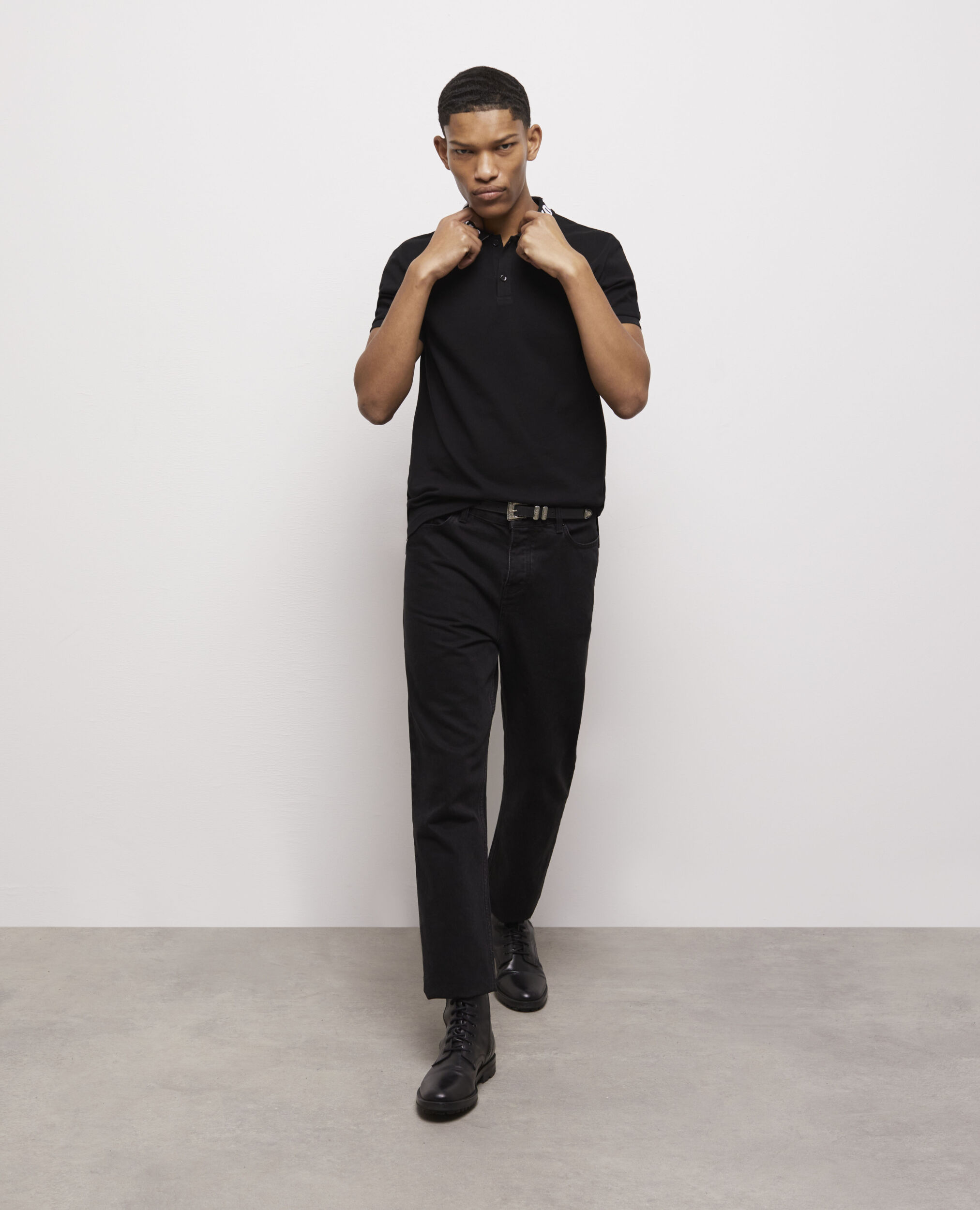 Black logo polo shirt BLACK