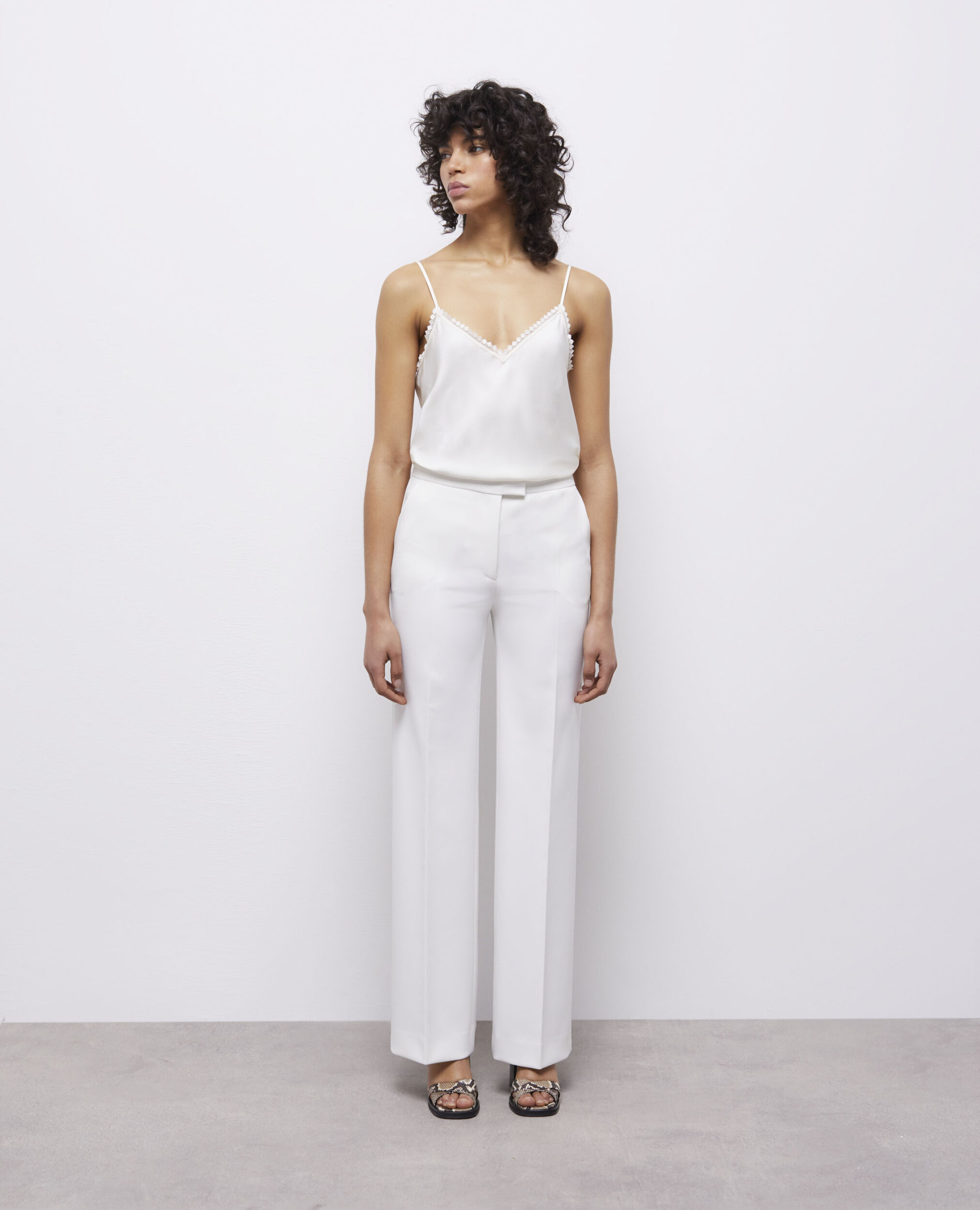 White crêpe suit pants ECRU
