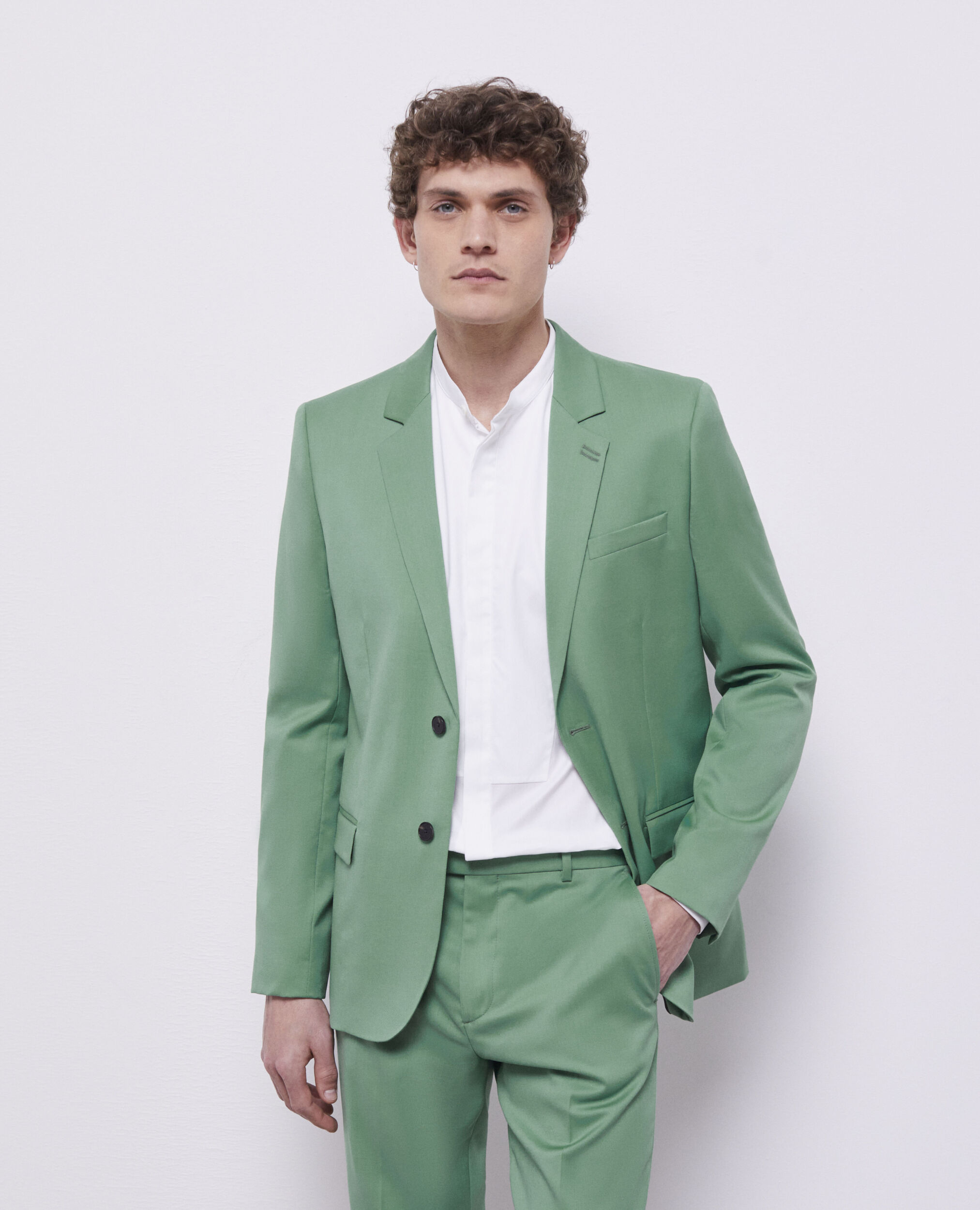 Green wool suit jacket GREEN