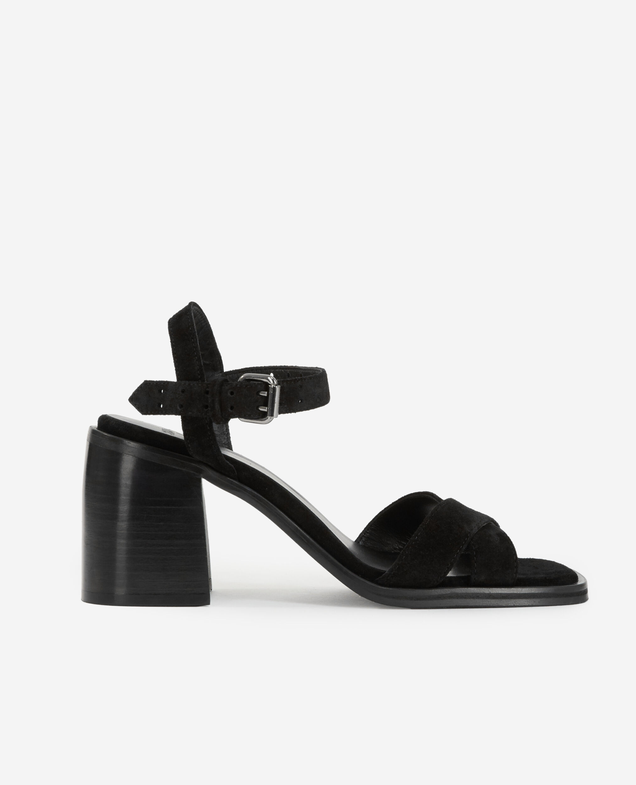 Black leather sandals BLACK