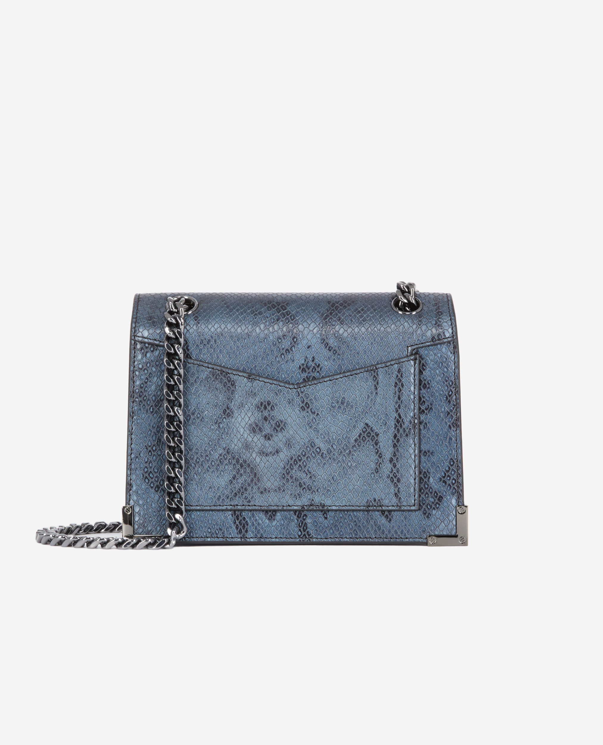 Emily chain bag in grey python-effect leather GRIS BLEU