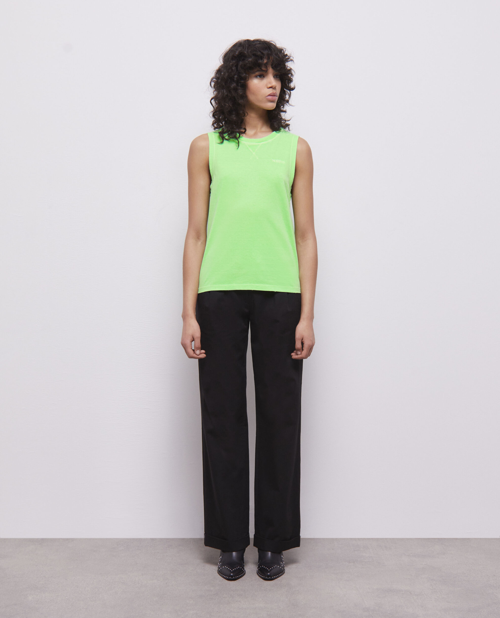 Women's fluorescent green t-shirt with logo VERT FLUO