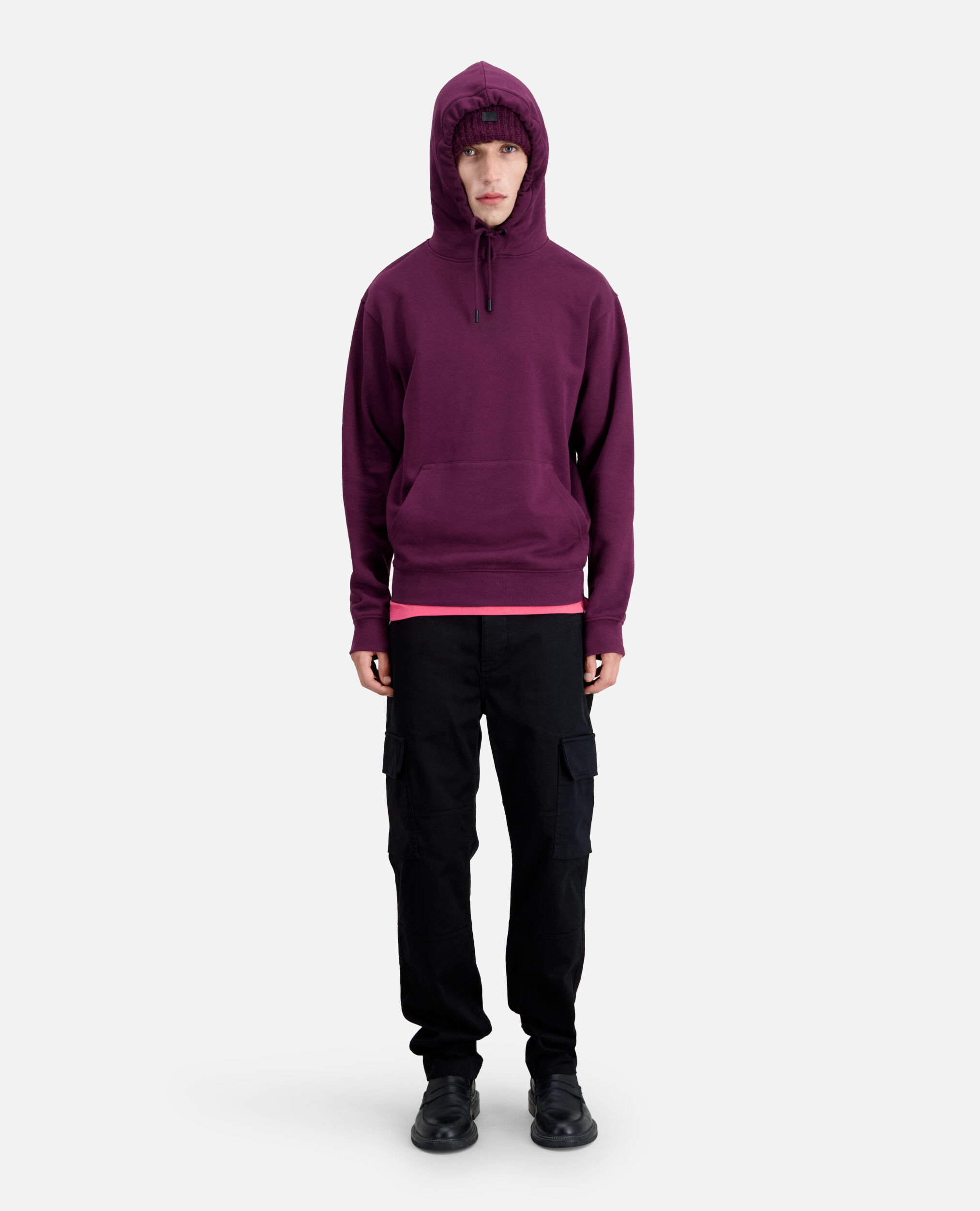 Burgundy hoodie with logo BORDEAUX