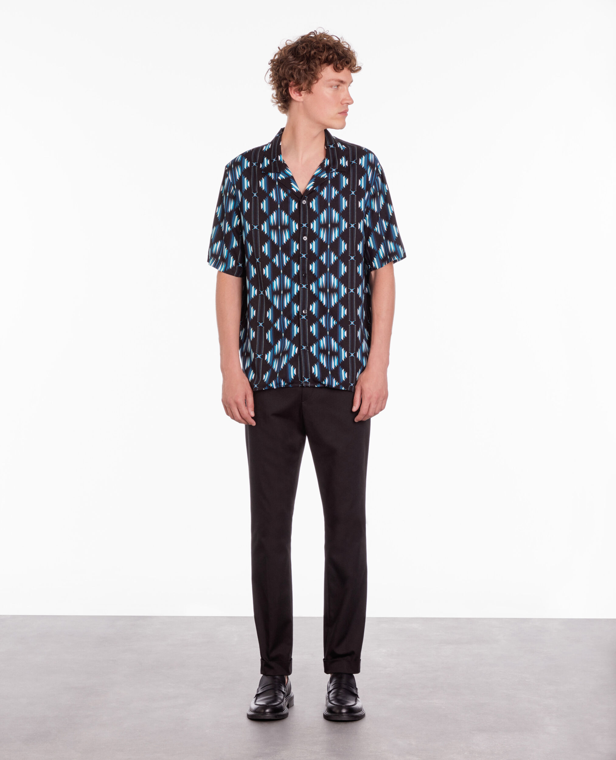 Printed short sleeved shirt BLACK / GREEN
