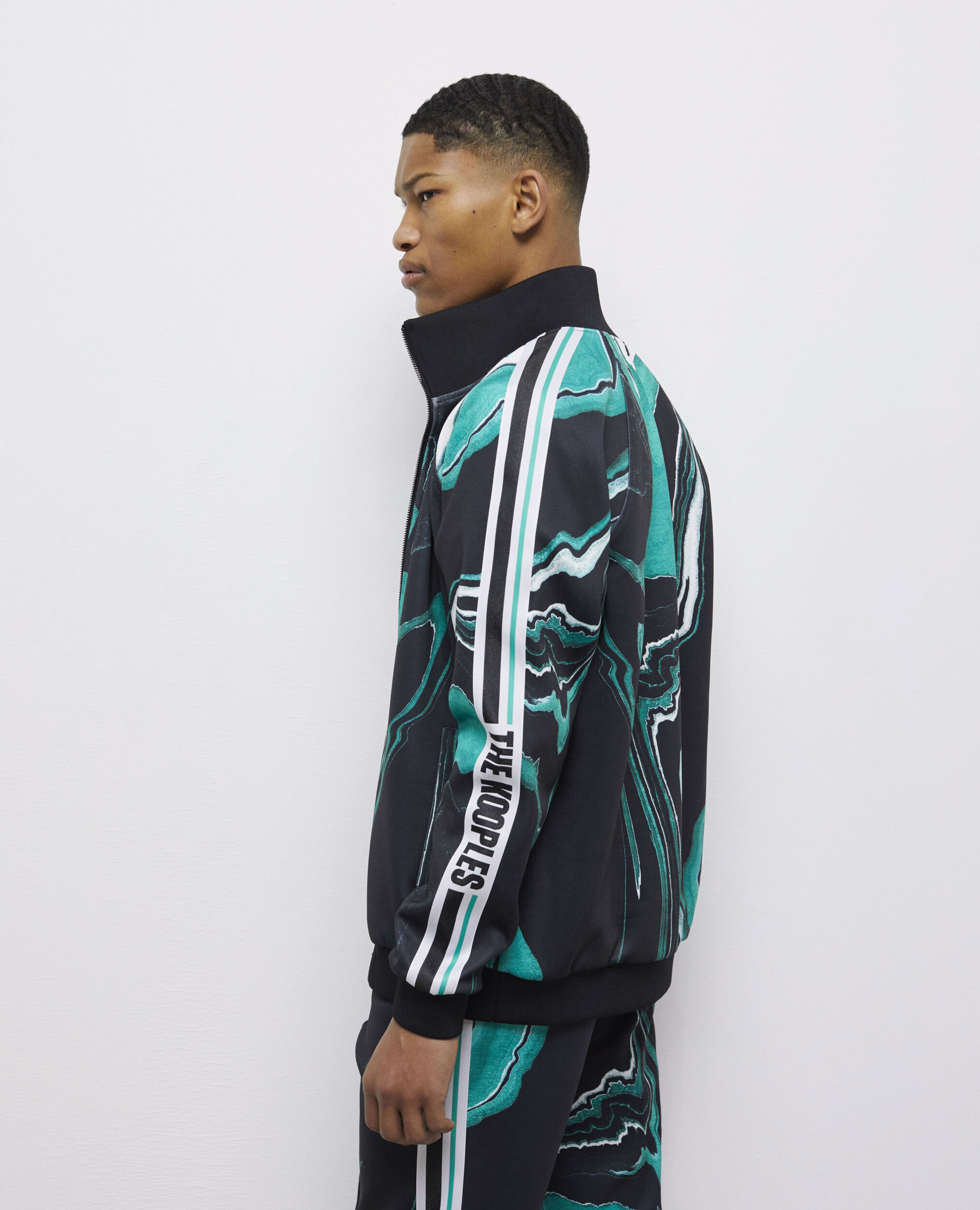 Printed tracksuit jacket BLACK / GREEN